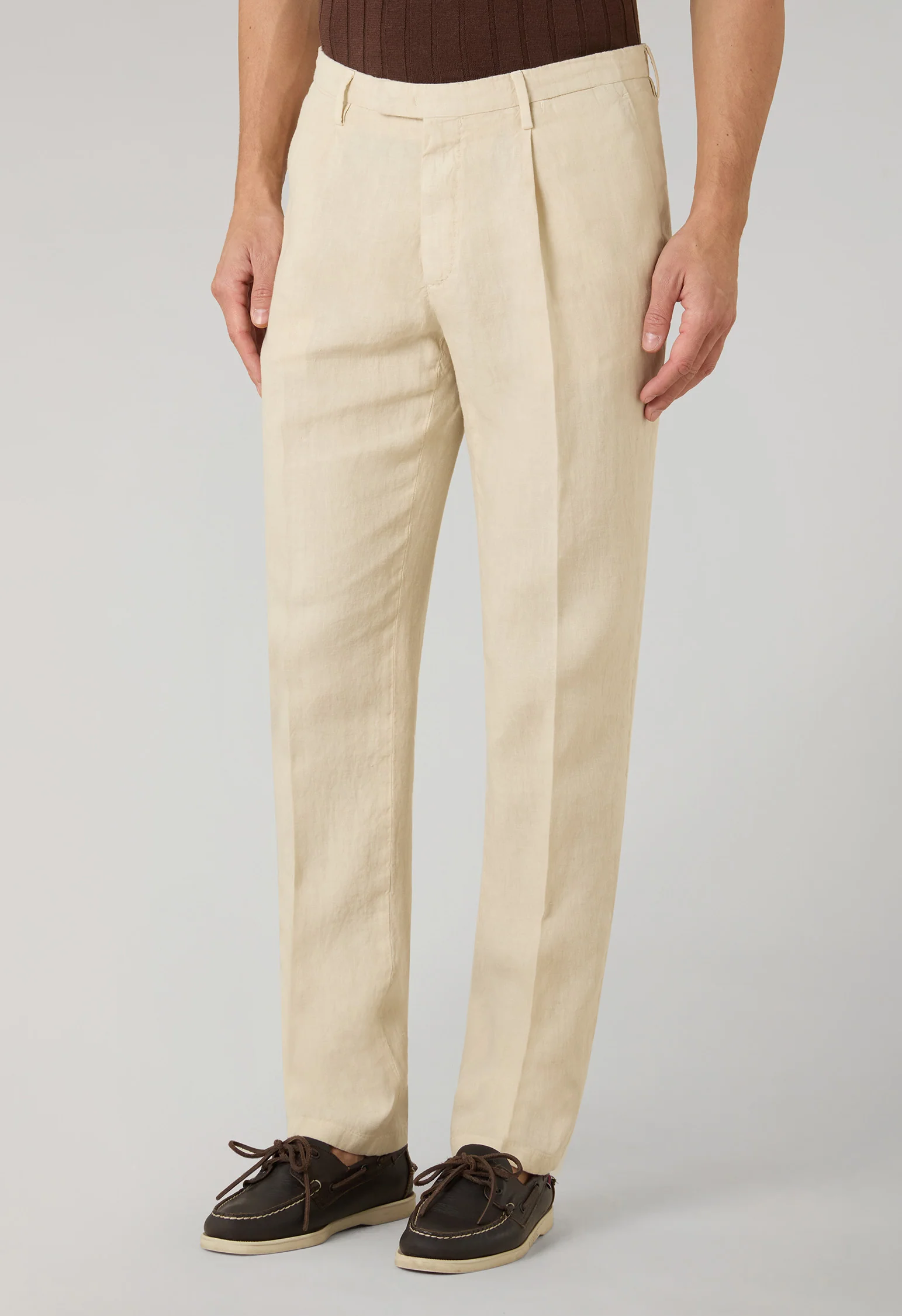 Abito Dover doppiopetto in lino tinto in capo beige - Image 4