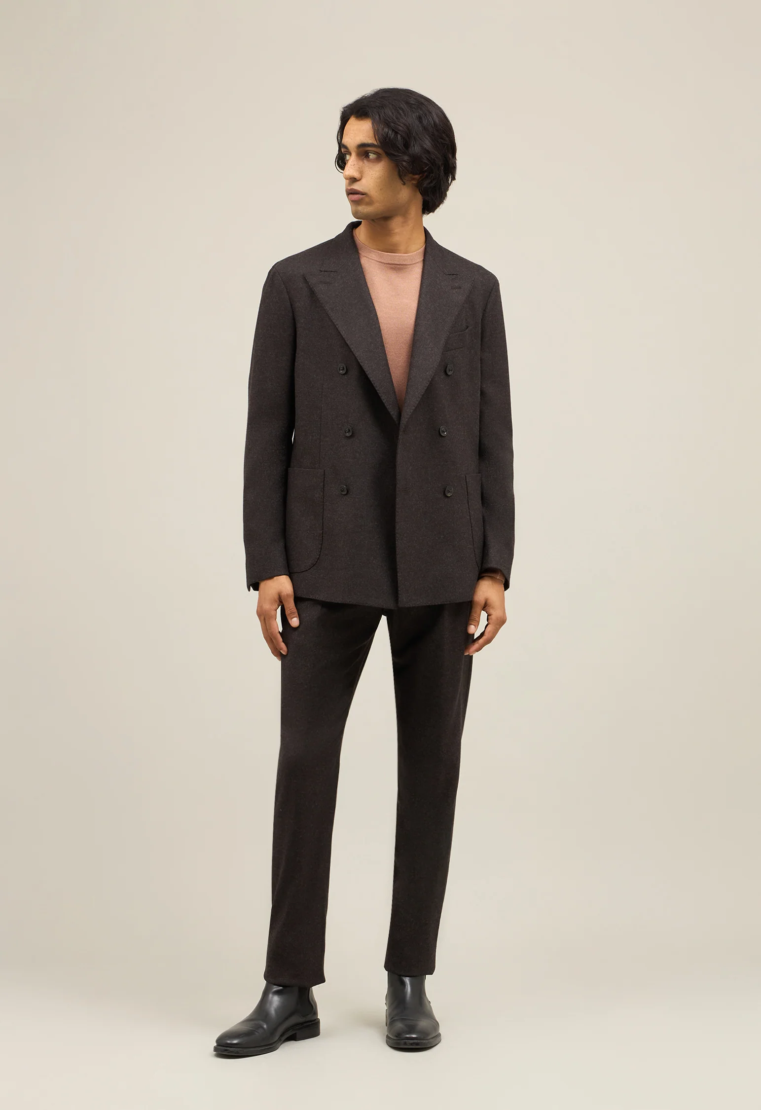 Abito Dover in lana comfort e cashmere marrone