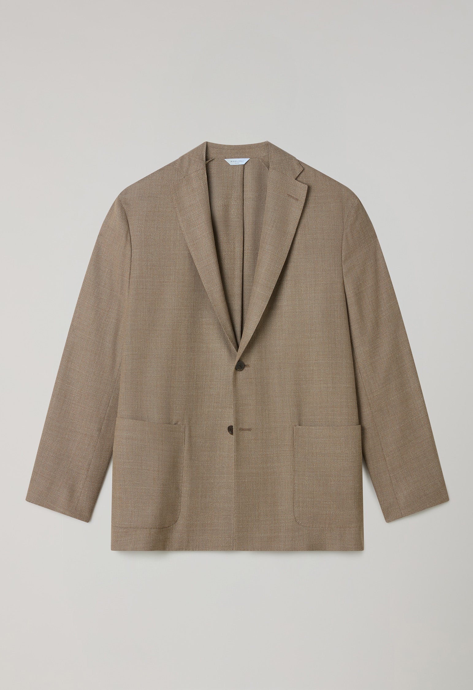 Abito Fluido in lana a nido d'ape beige - Image 5