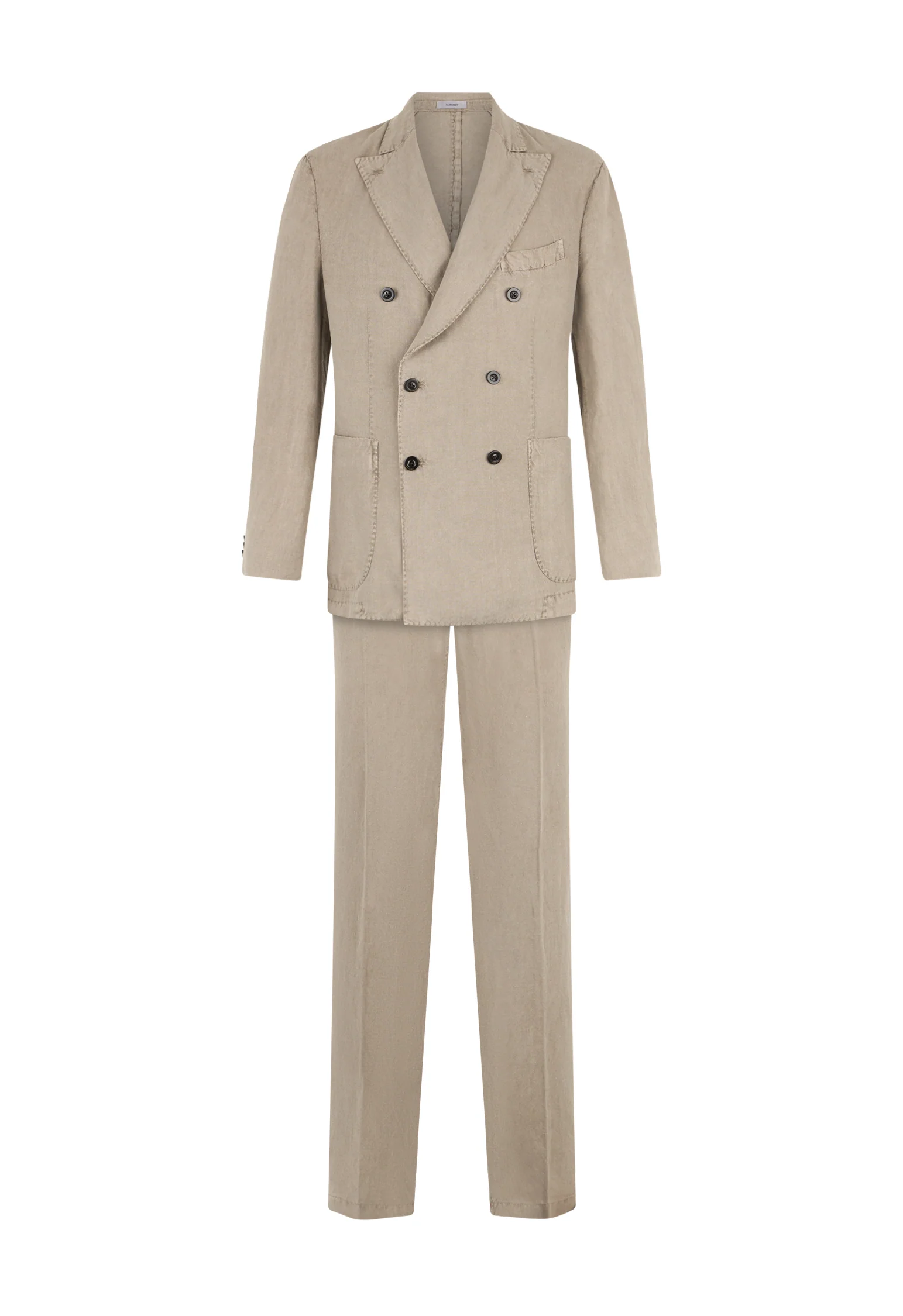 Abito K-Jacket doppiopetto in lino Tinto Terra beige - Image 5