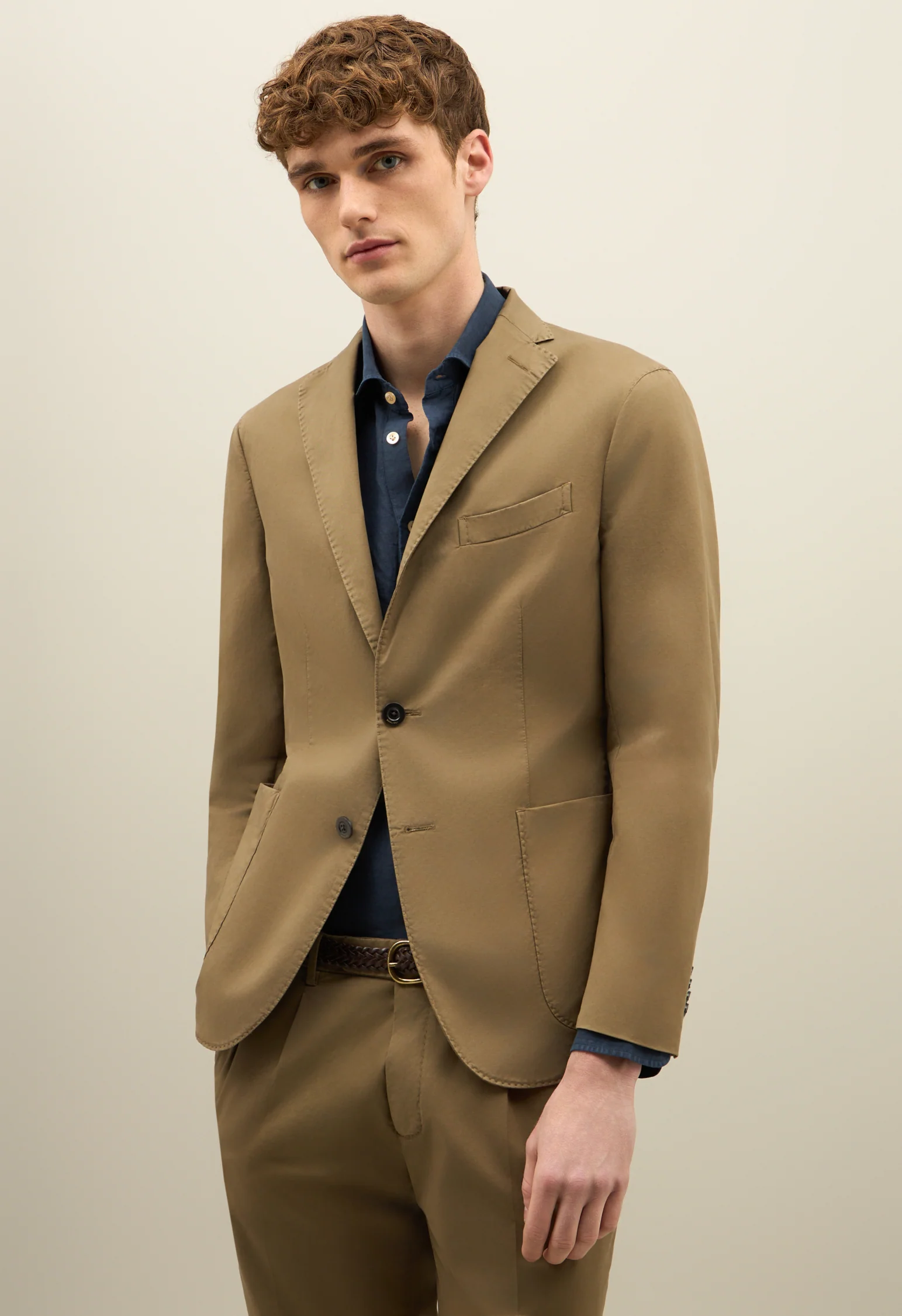 Abito K-Jacket in cotone tinto in capo marrone - Image 4