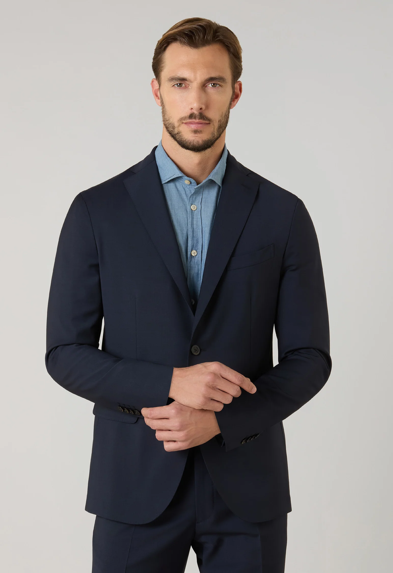 Abito K-Jacket in lana stretch blu - Image 3