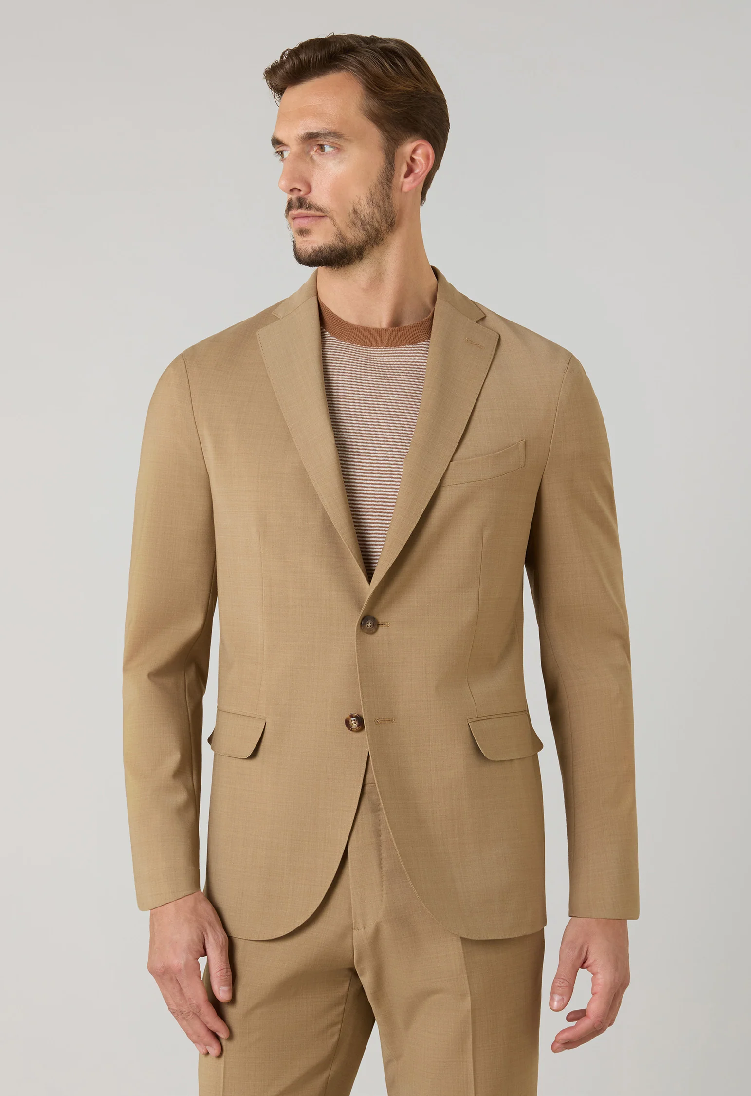 Abito K-Jacket in lana stretch cammello - Image 3