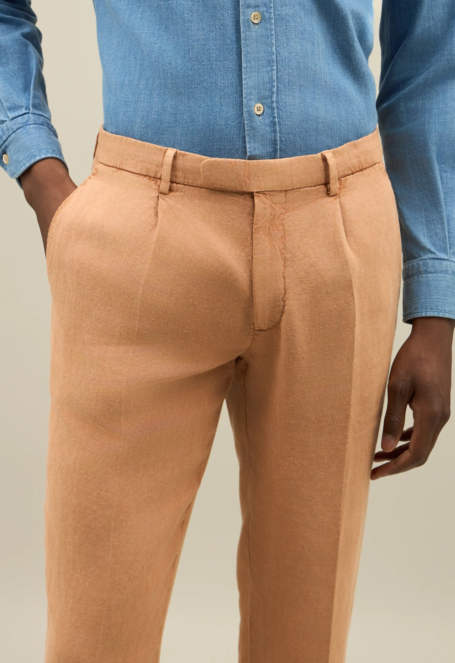Abito K-Jacket in lino Tinto Terra marrone - Image 3