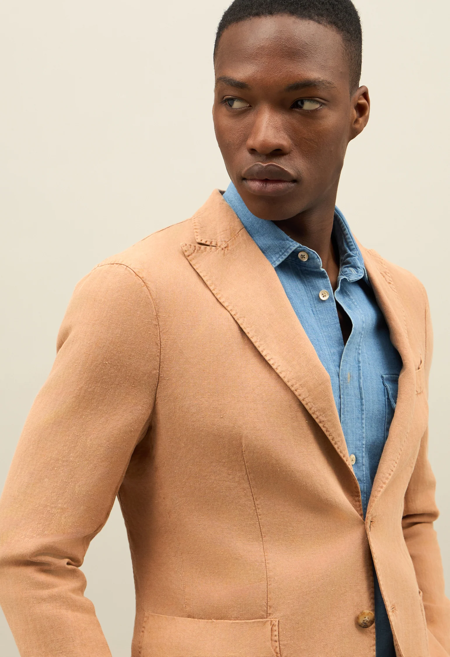 Abito K-Jacket in lino Tinto Terra marrone - Image 4