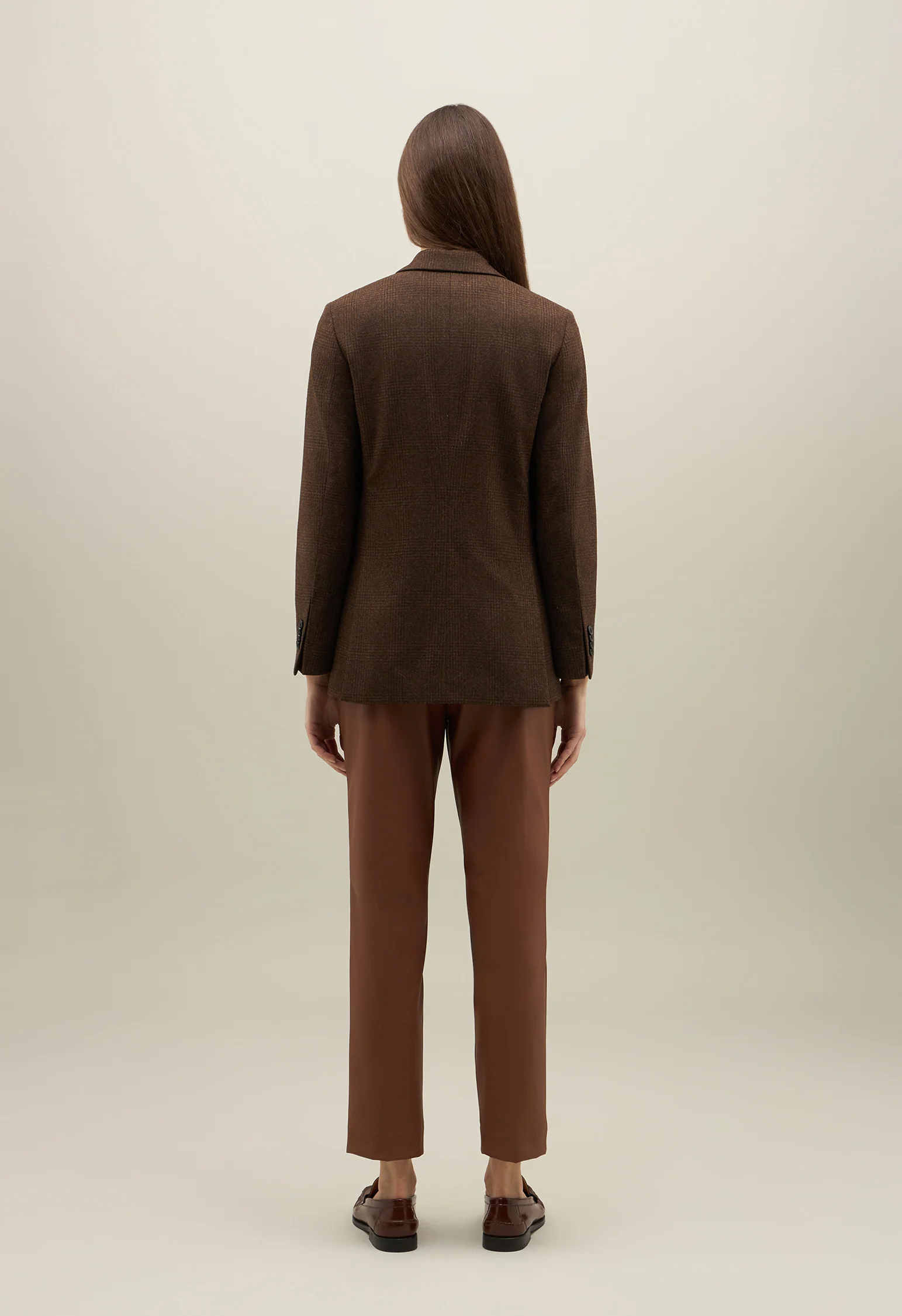 Blazer Bianca in flanella Principe di Galles marrone - Image 2