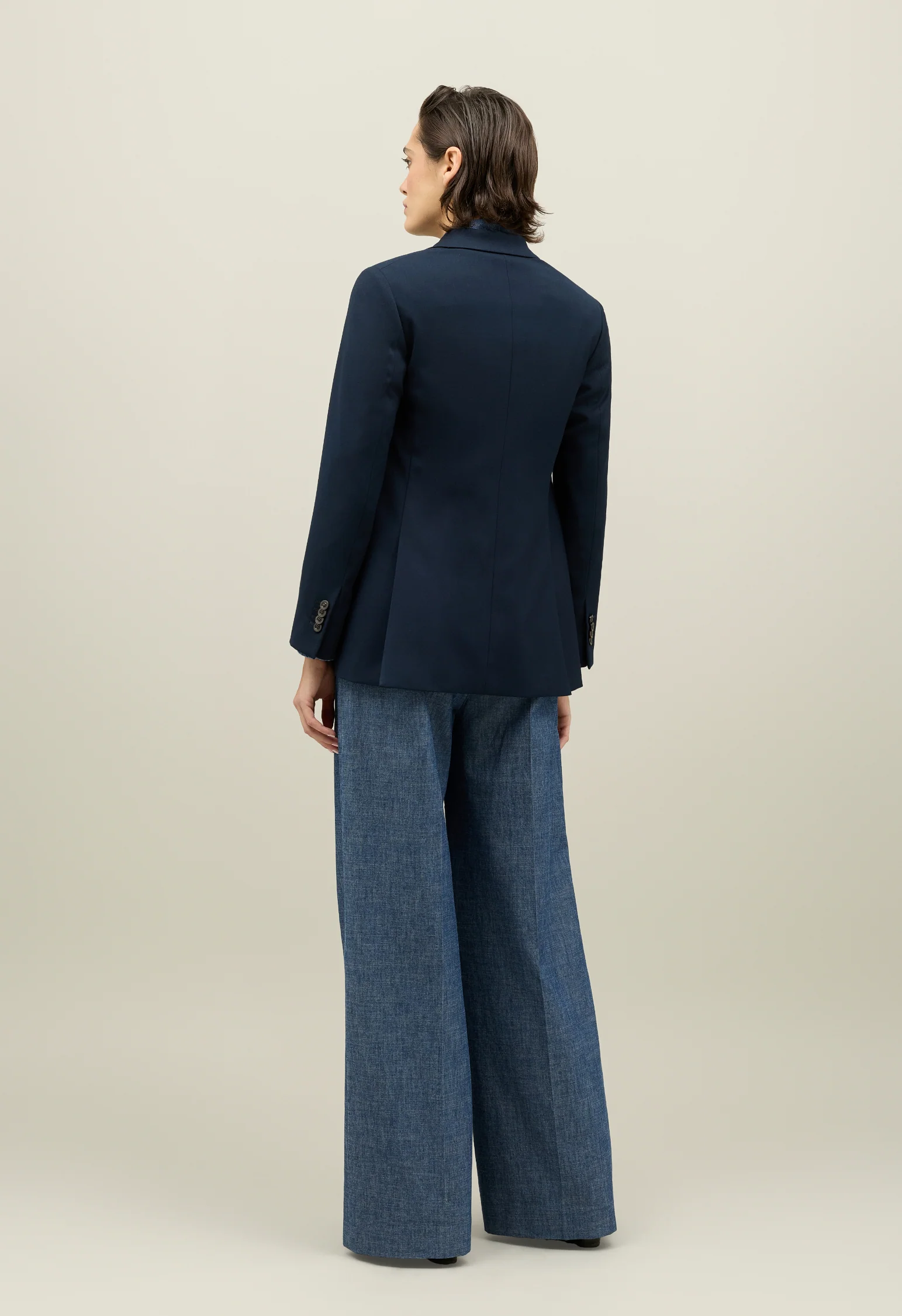 Blazer Bianca in gabardina stretch blu - Image 2