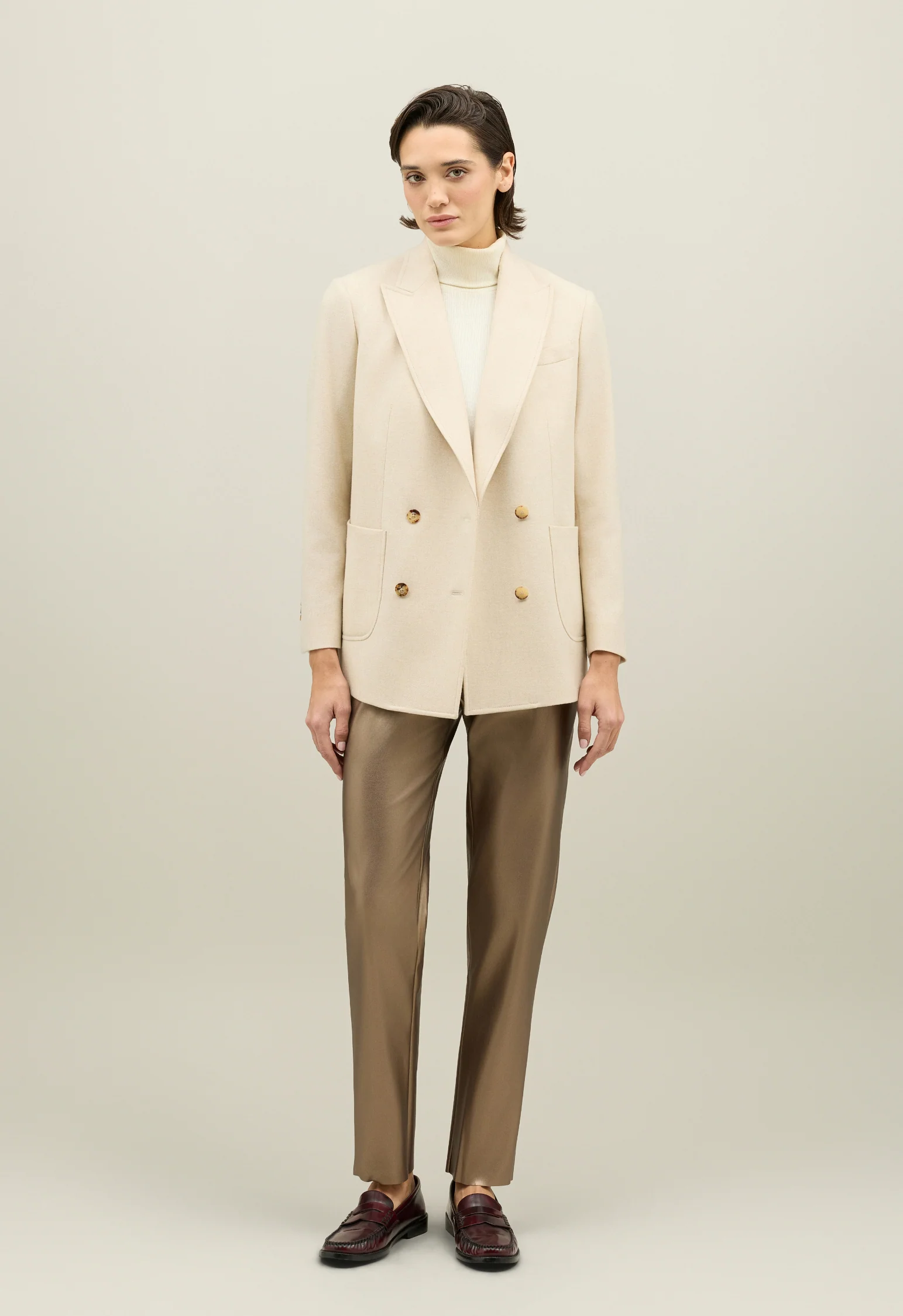 Blazer Maia in misto lana bianco caldo