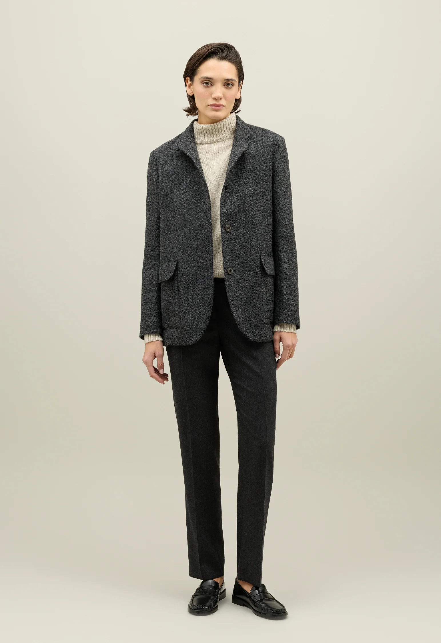 Blazer Otta in lana Shetland grigio