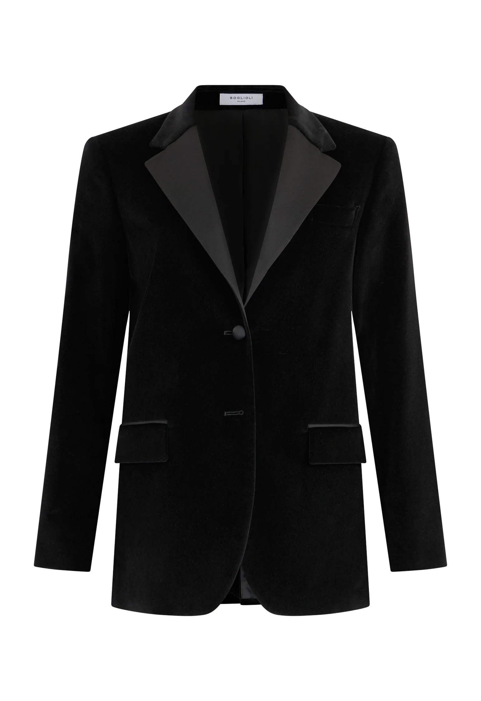 Blazer Tuxedo Giulia in velluto nero - Image 4