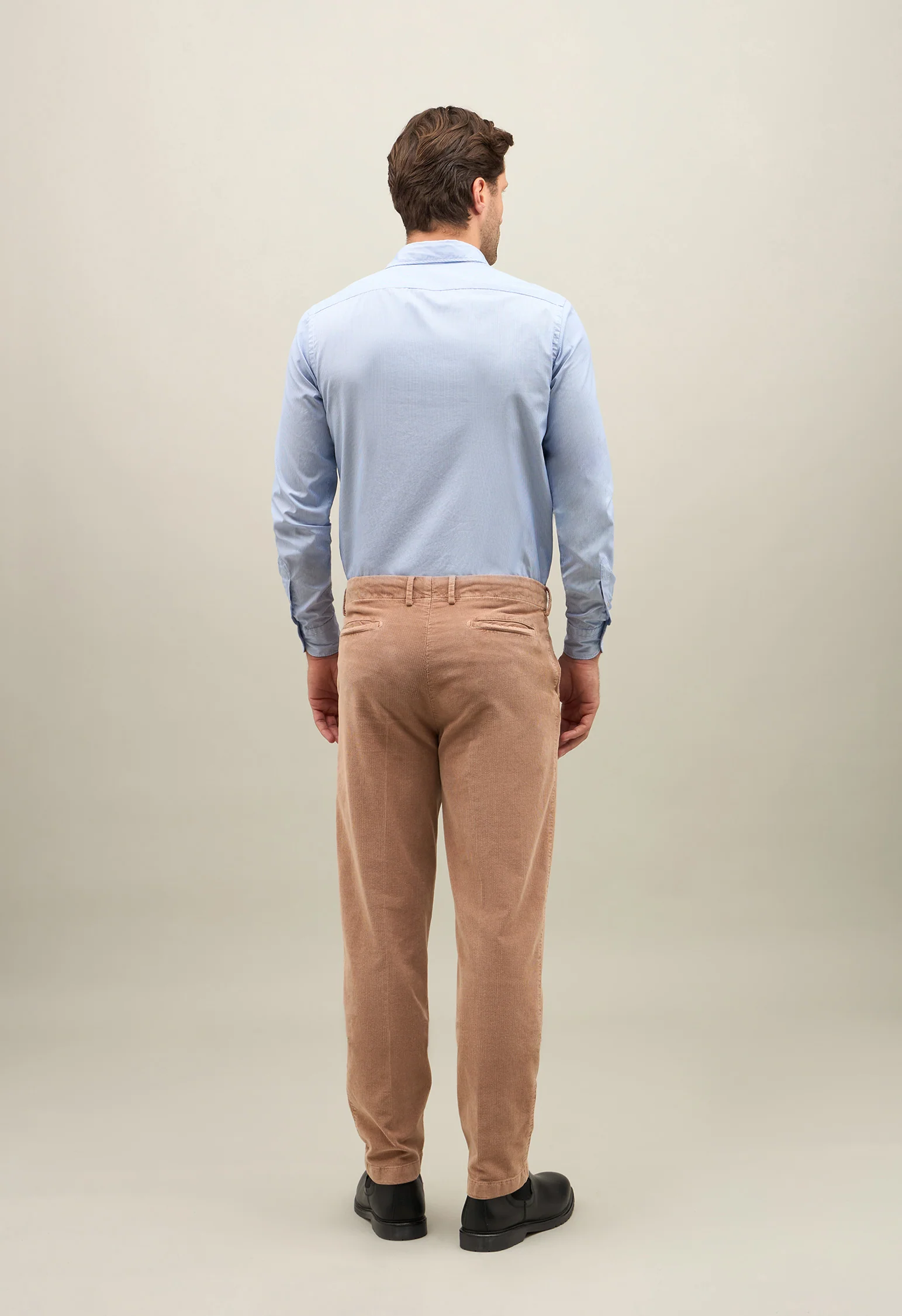 Camicia in cotone a righe azzurro - Image 2