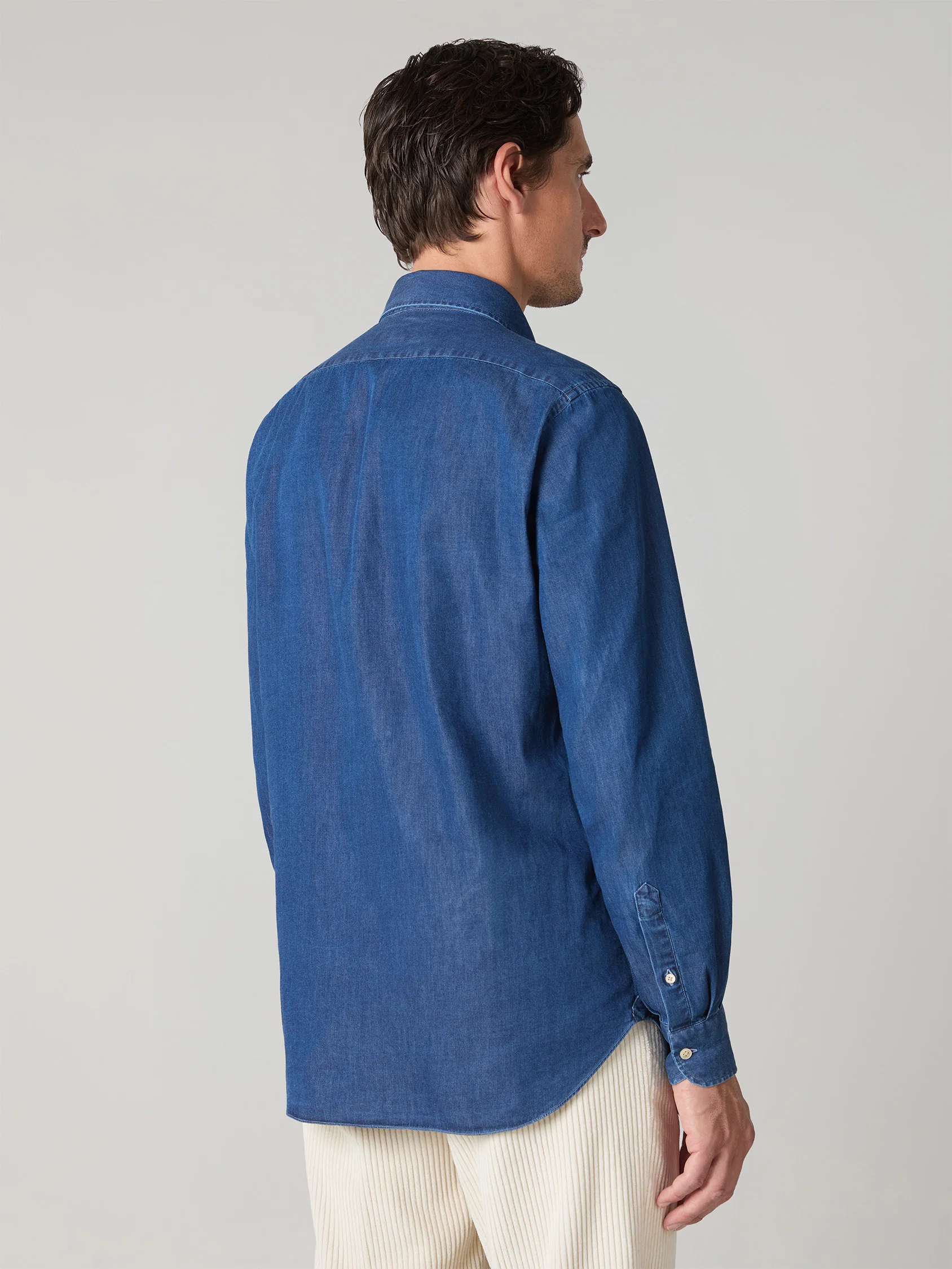 Camicia Western in chambray blu - Image 2