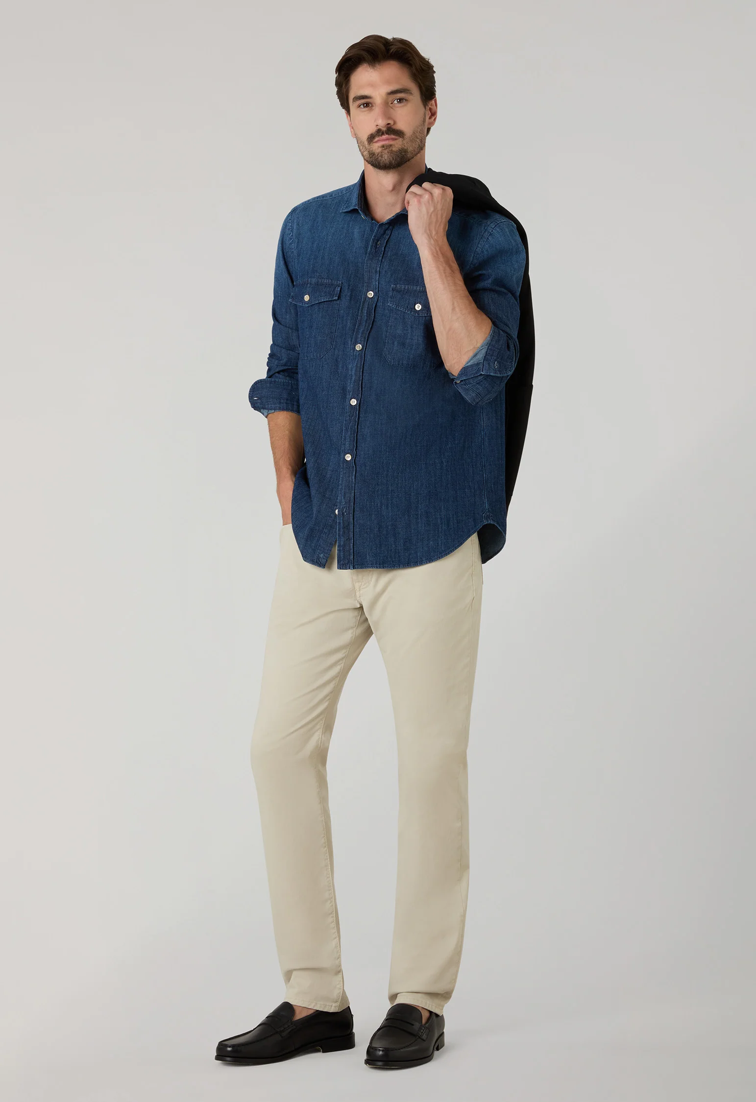 Camicia Western in denim blu - Image 3
