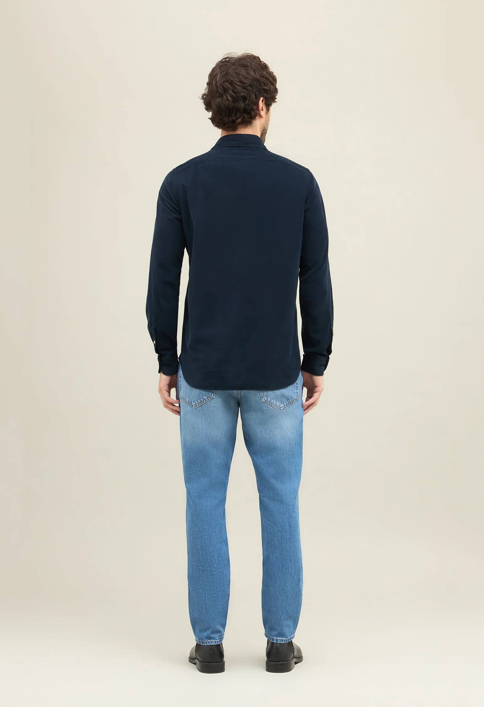 Camicia western in velluto a costine blu - Image 3
