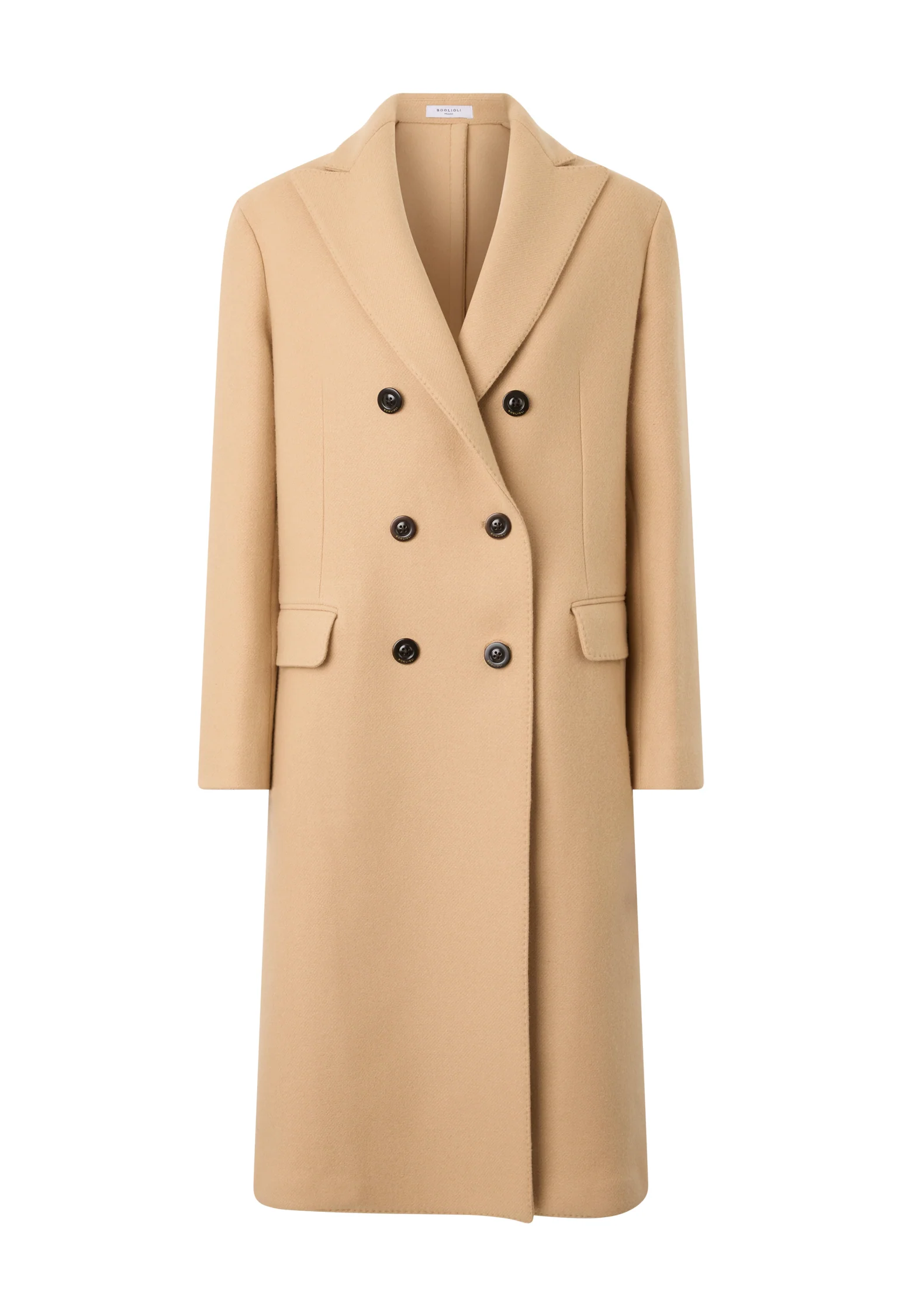 Cappotto doppiopetto in misto lana beige - Image 4