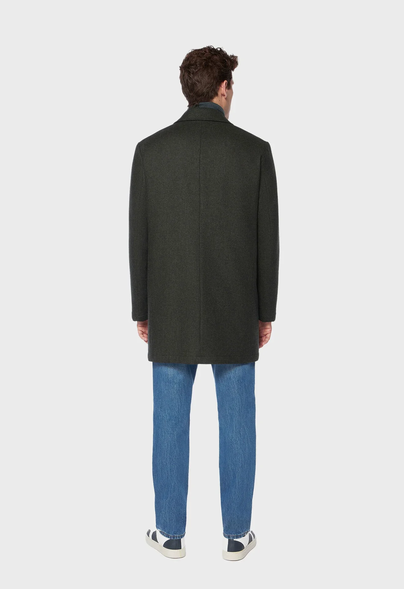 Cappotto Duster imbottito in lana vergine verde - Image 2