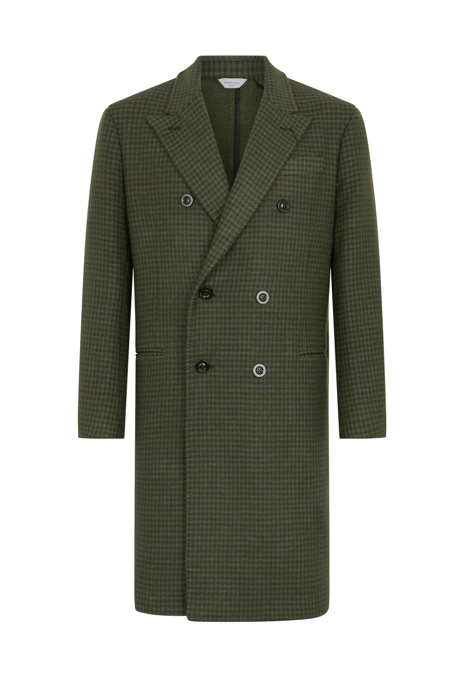 Cappotto K-Coat doppiopetto in lana vichy verde - Image 4