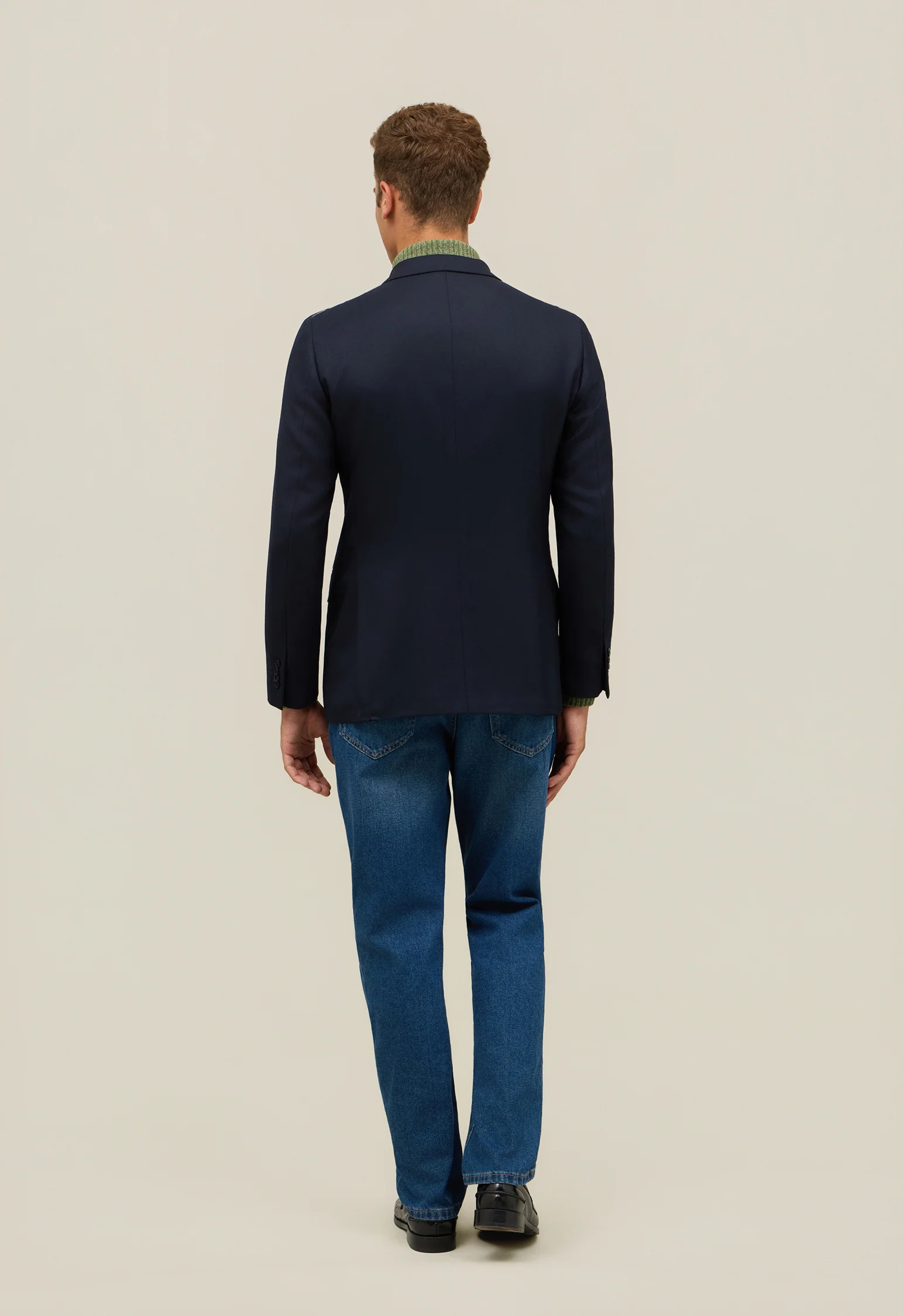 Giacca B-Line doppiopetto in lana Hopsack blu - Image 2