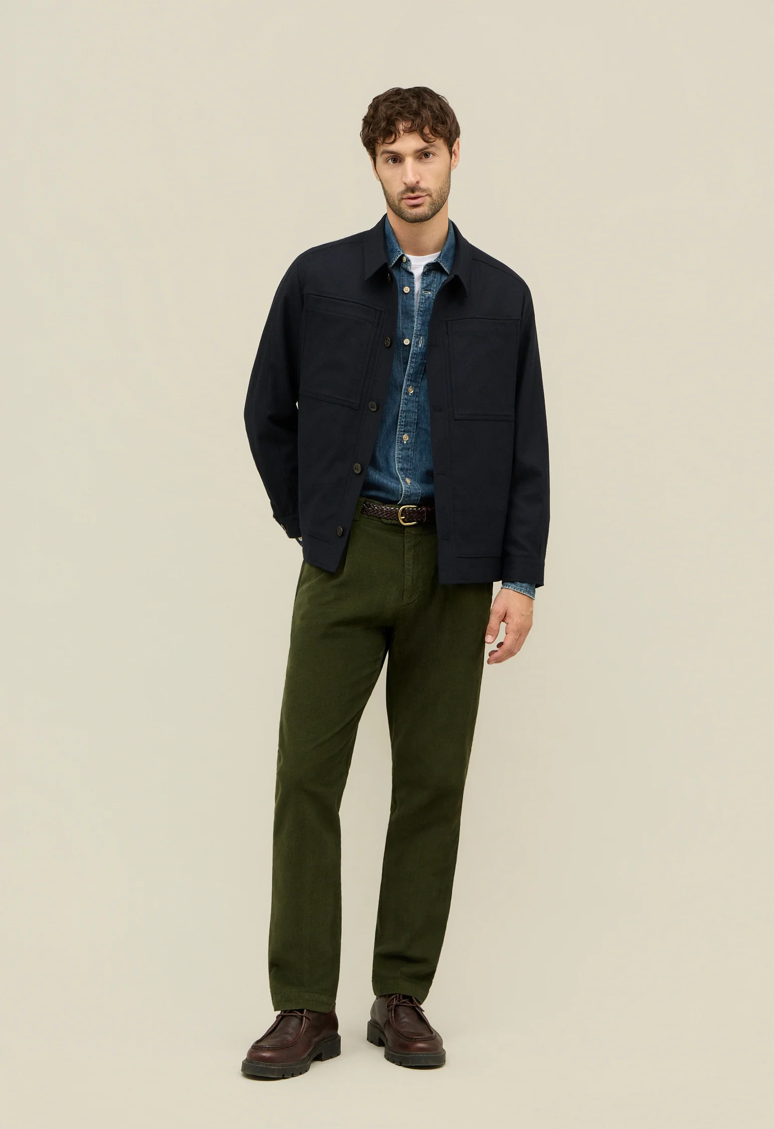 Giacca Boxie in flanella blu