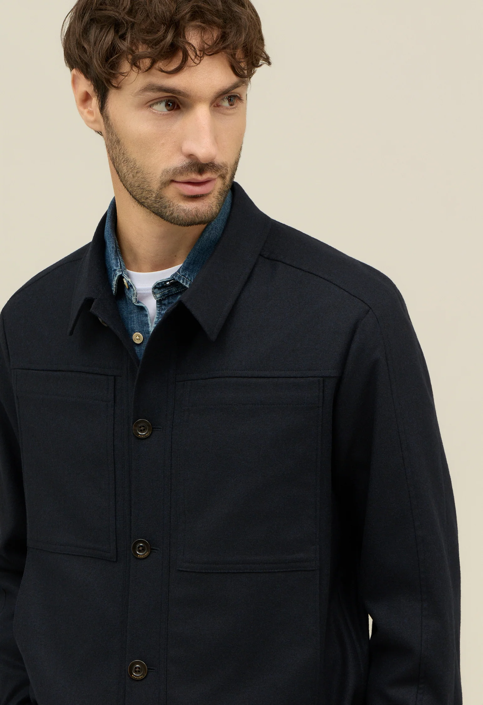 Giacca Boxie in flanella blu - Image 3