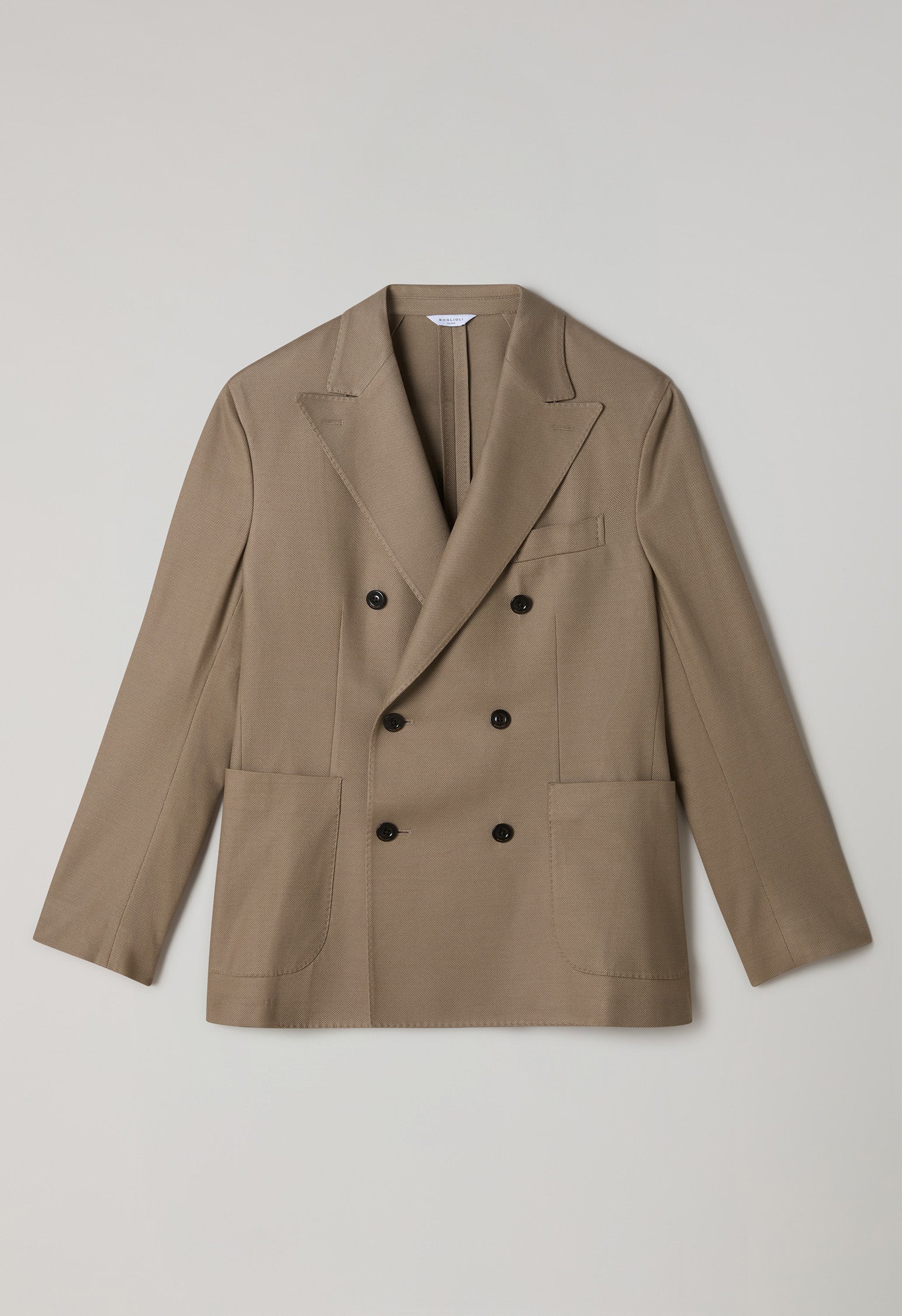 Giacca Dover doppiopetto in jersey beige - Image 4