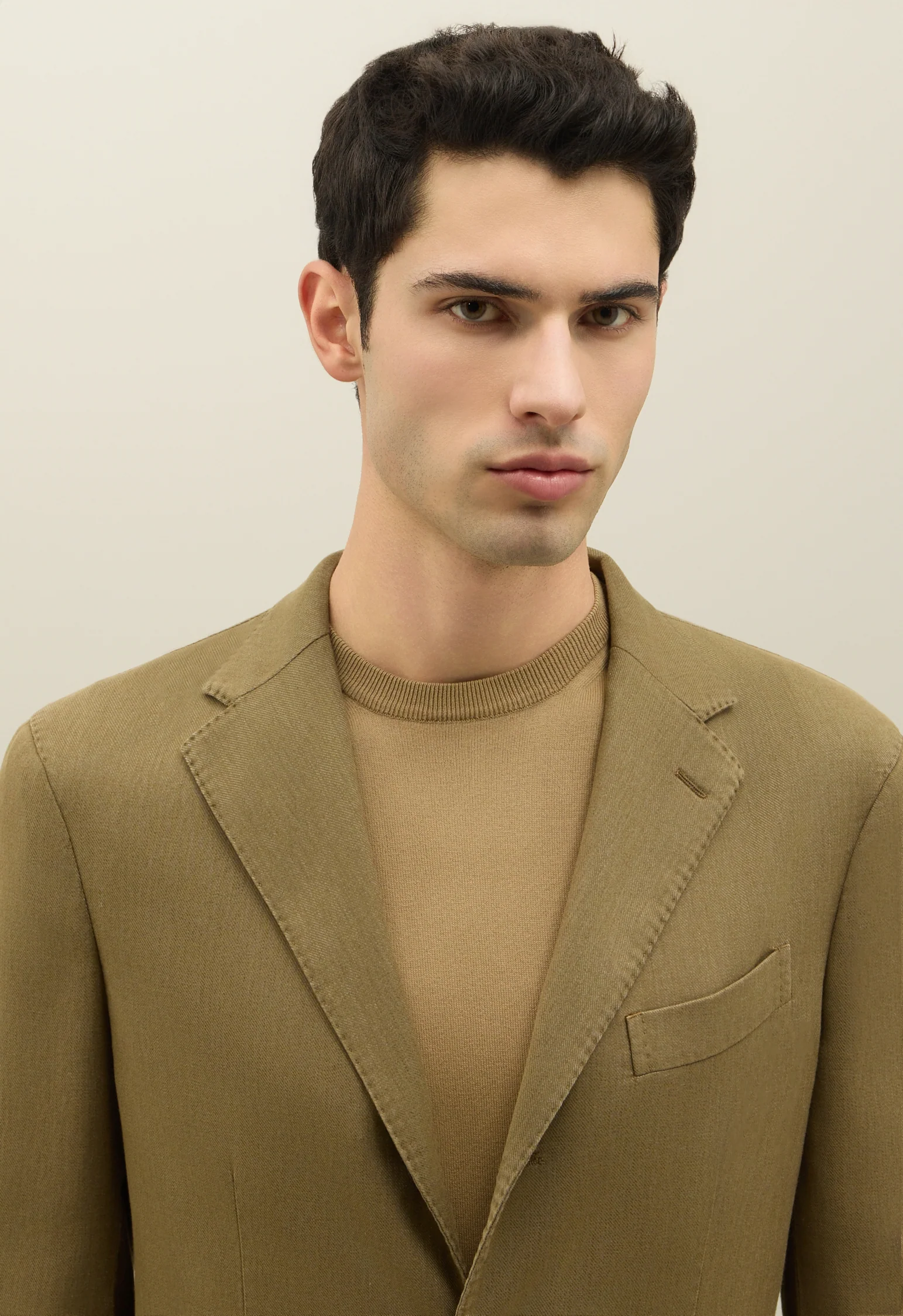 Giacca Dover in misto cotone soft khaki - Image 3