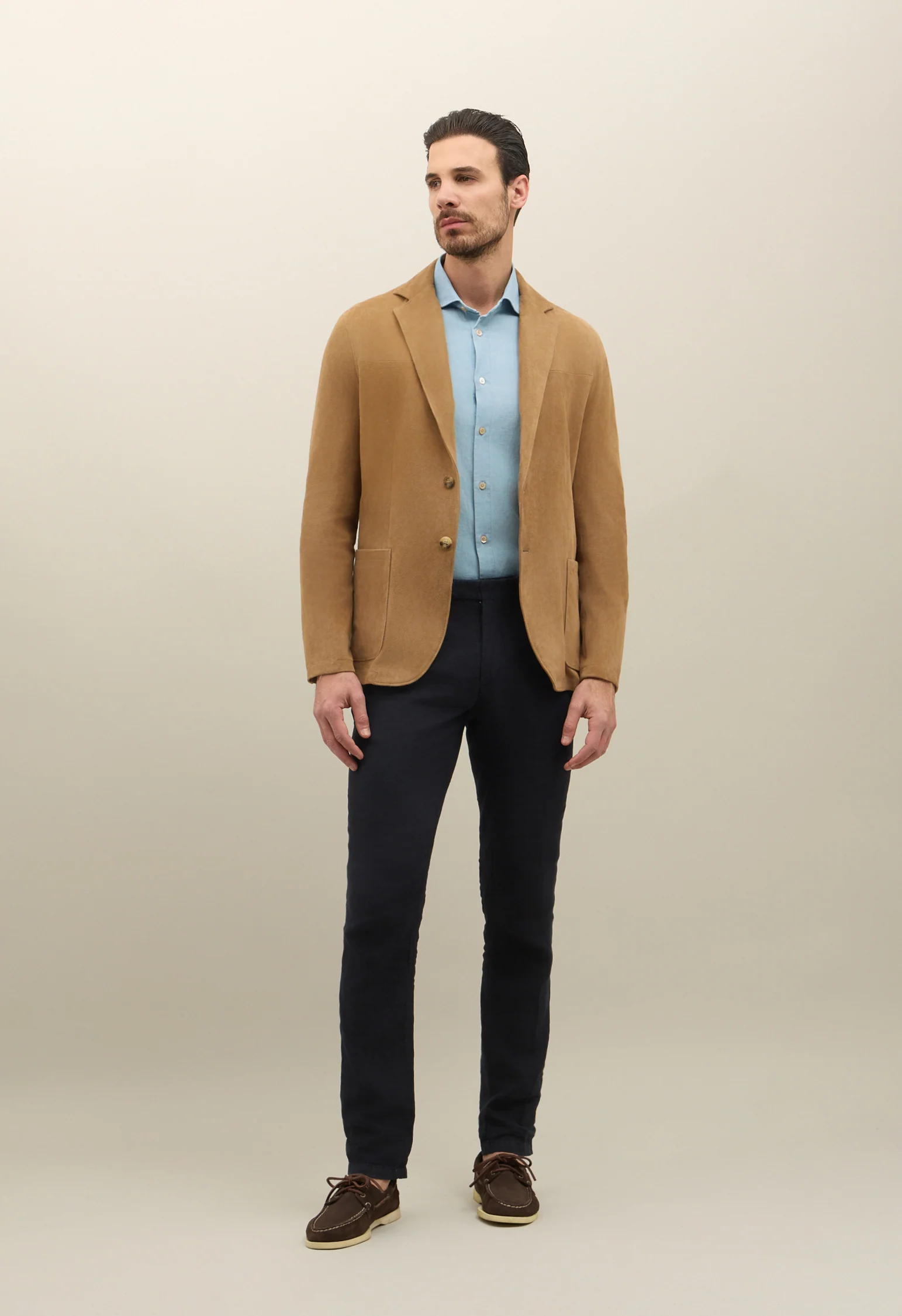 Giacca in suede marrone