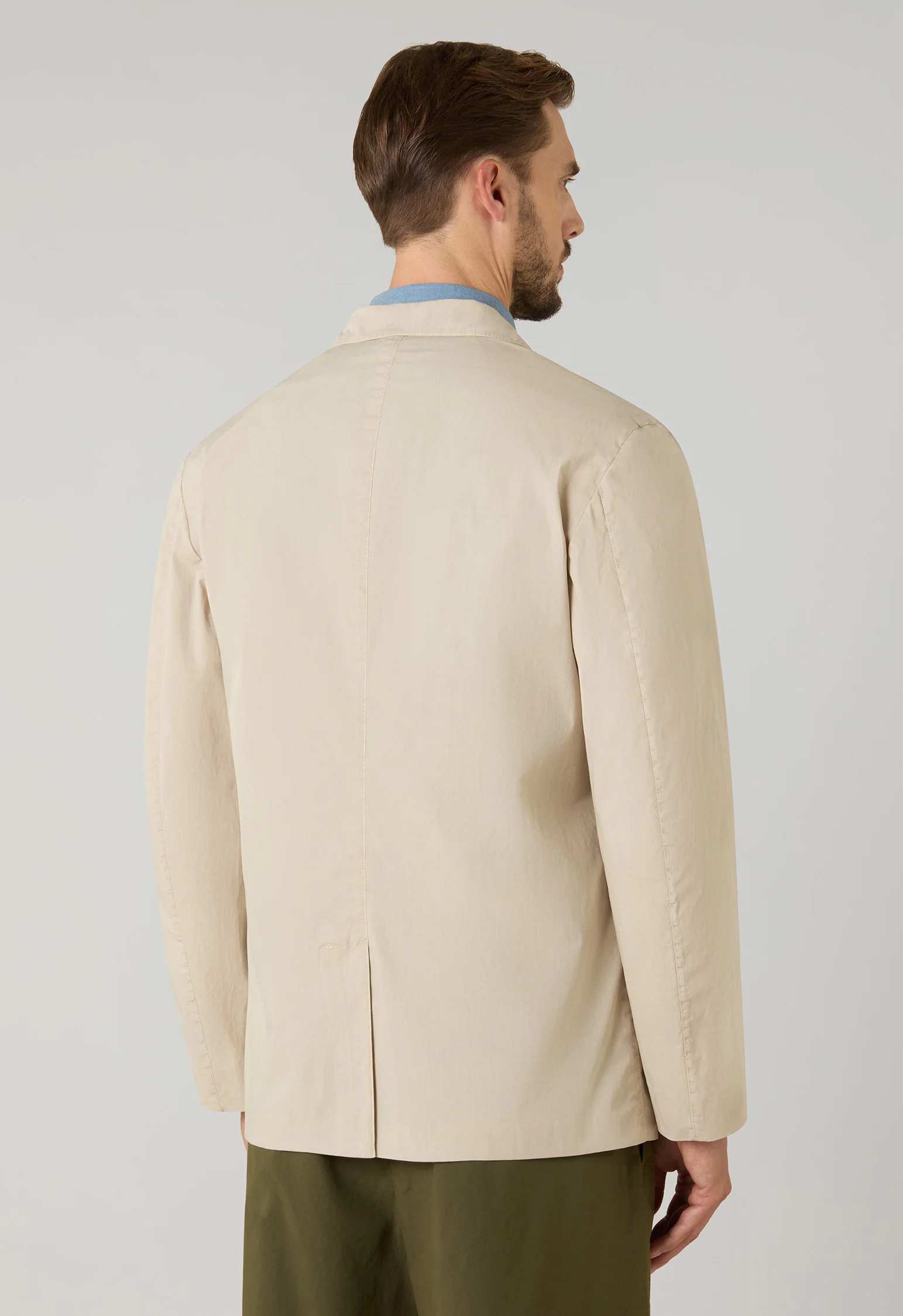 Giacca Khaki in popeline tinto in capo beige - Image 2
