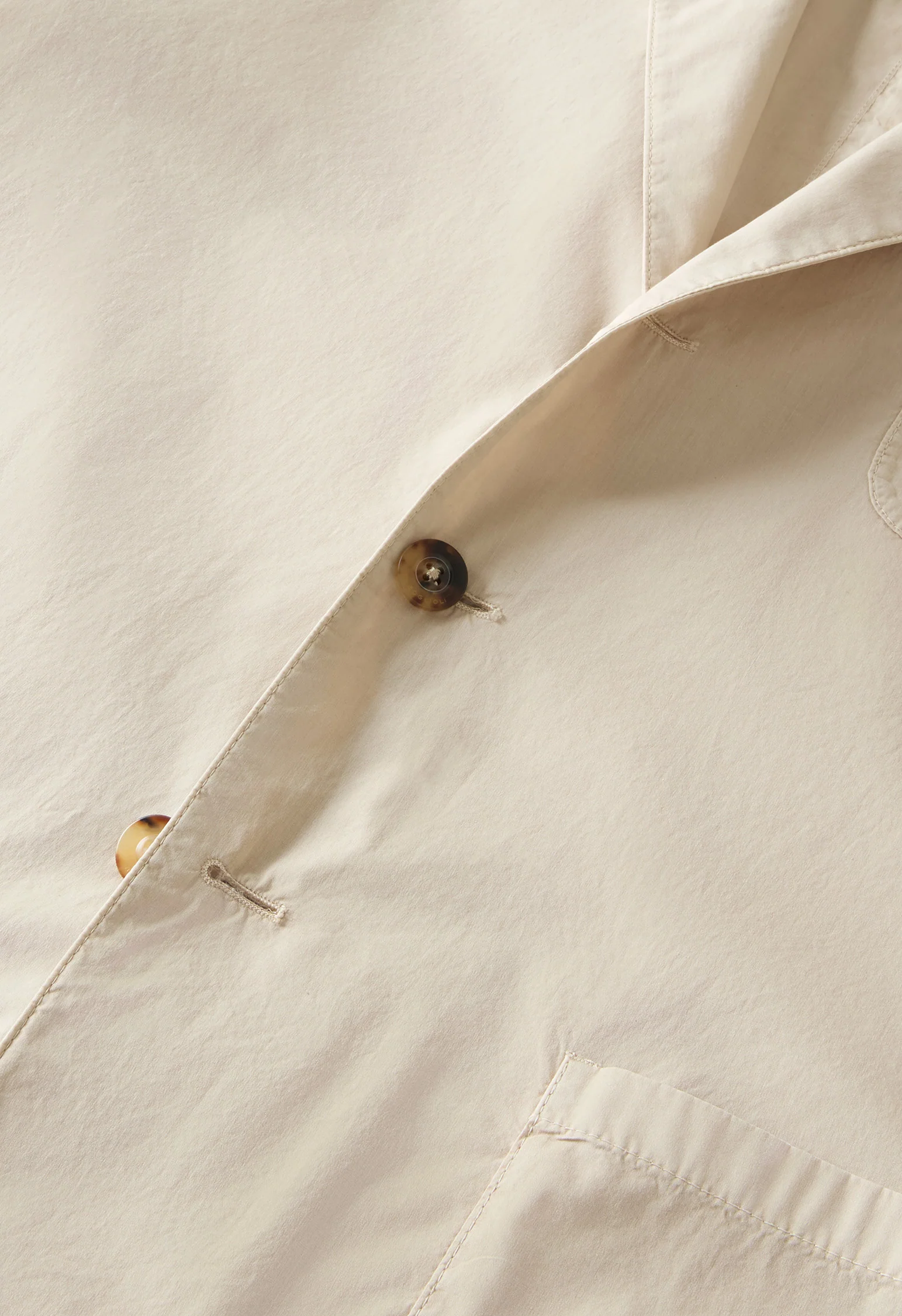 Giacca Khaki in popeline tinto in capo beige - Image 5
