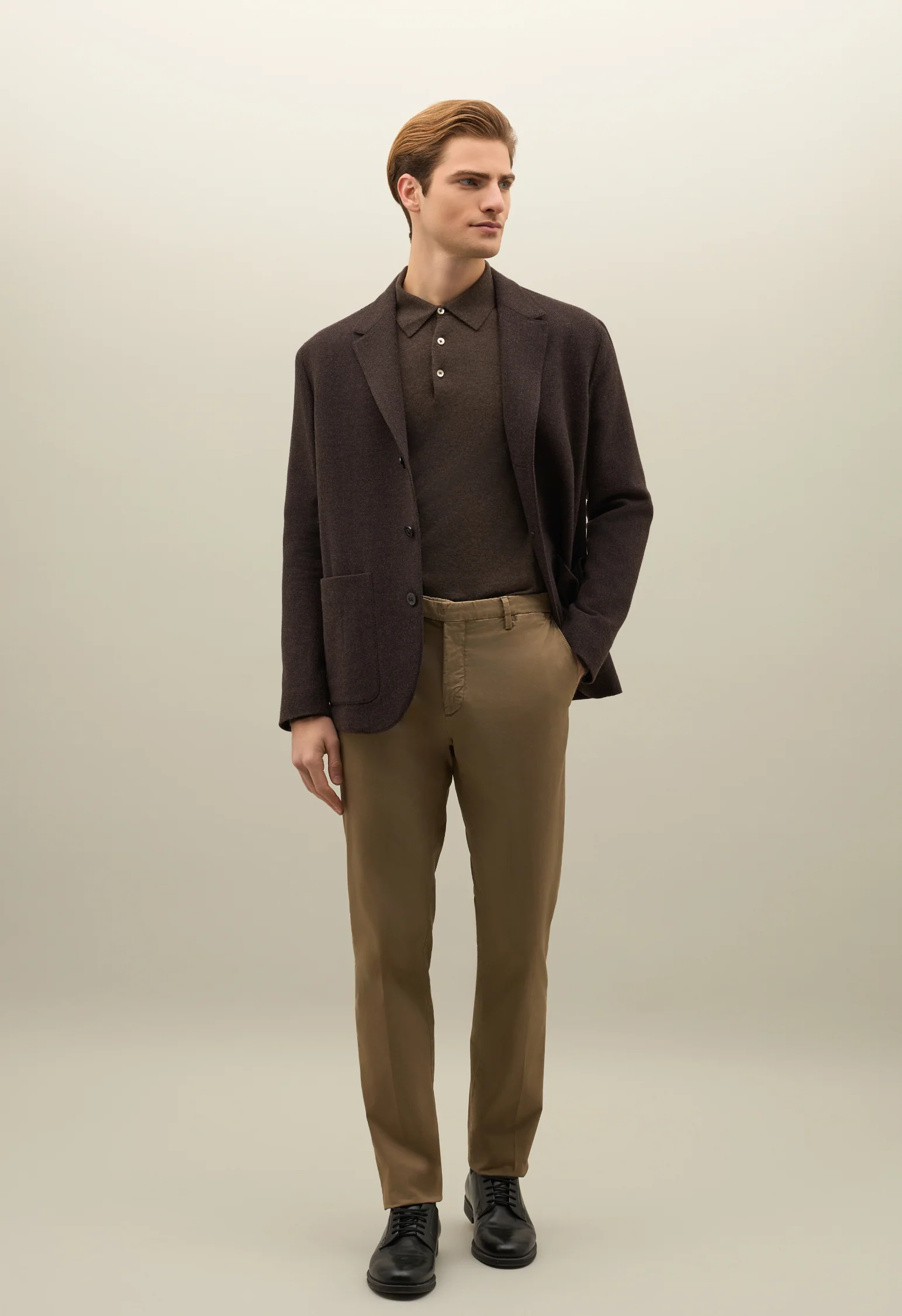 Giacca Over in lana e cashmere marrone