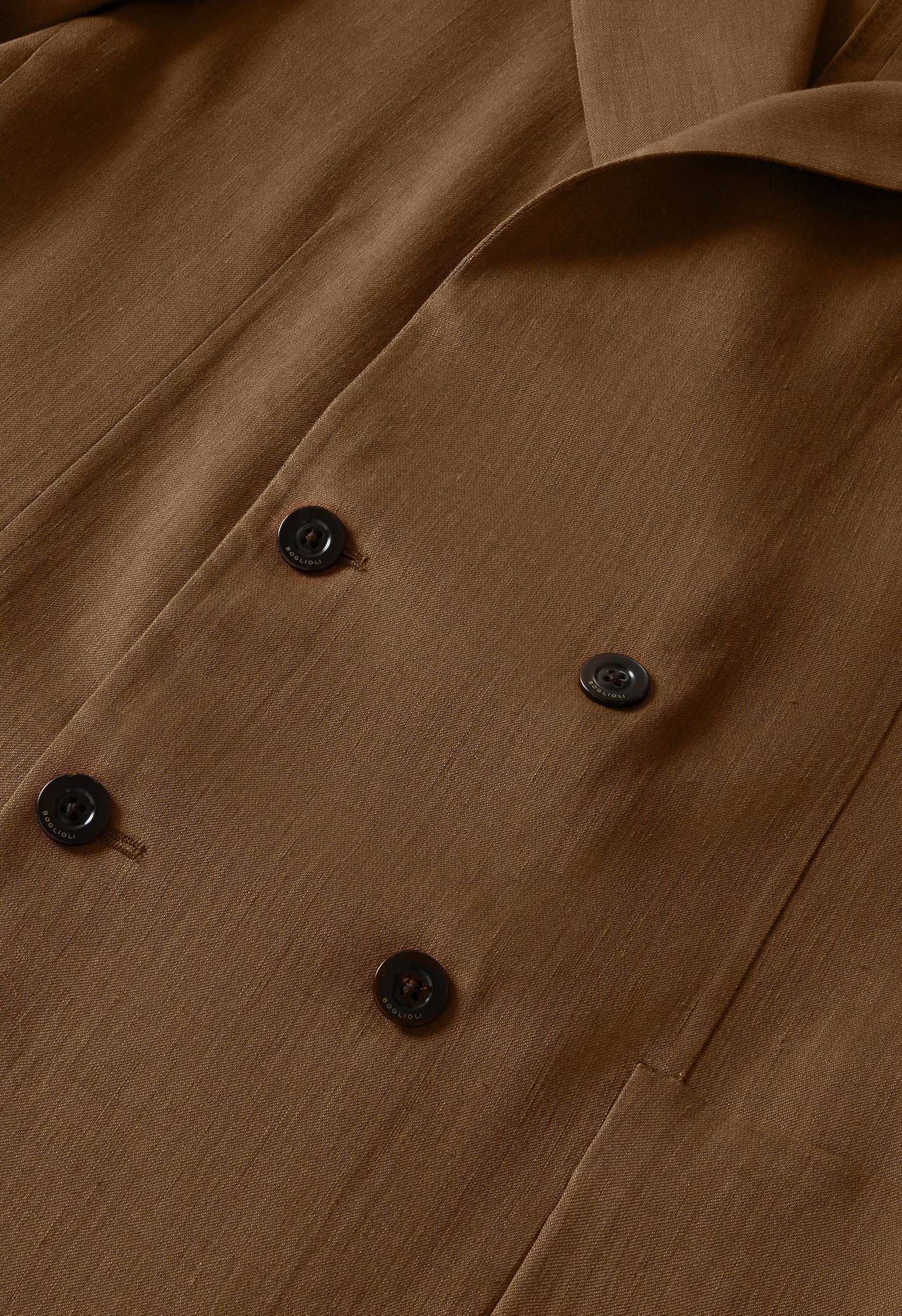 Giacca Sartoria doppiopetto in lino e mohair marrone - Image 5
