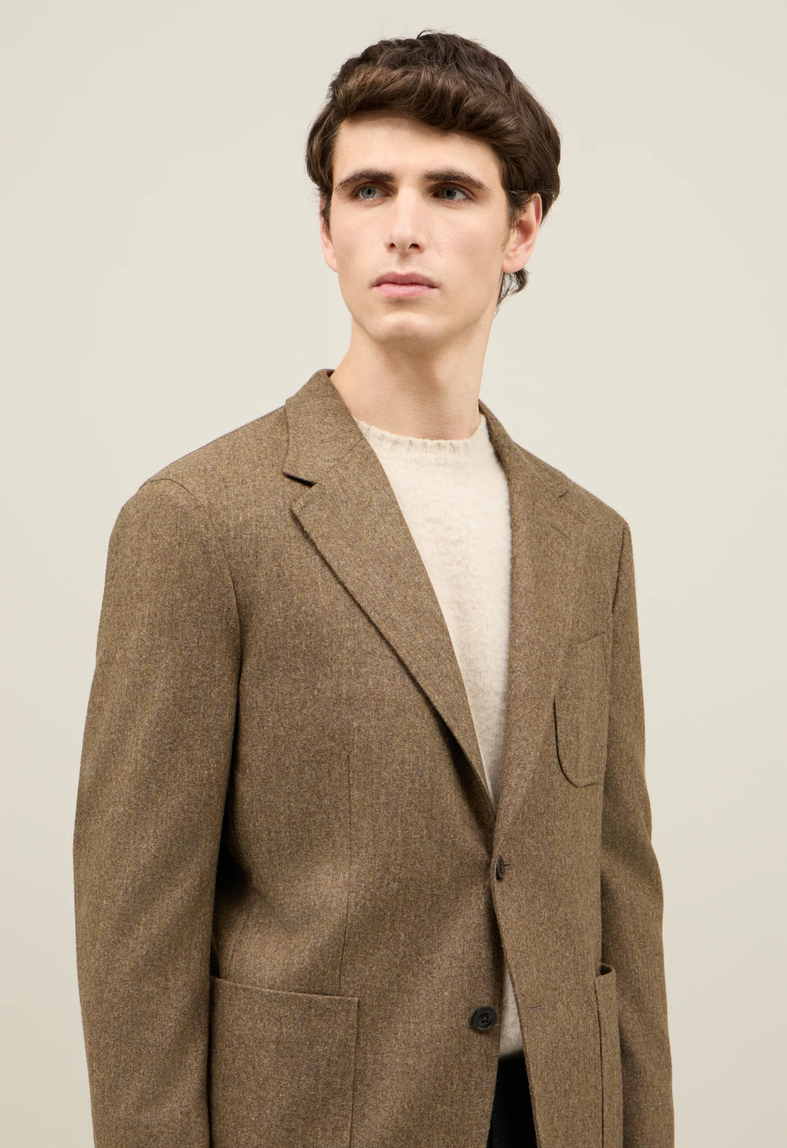 Giacca Windsor in flanella marrone - Image 3