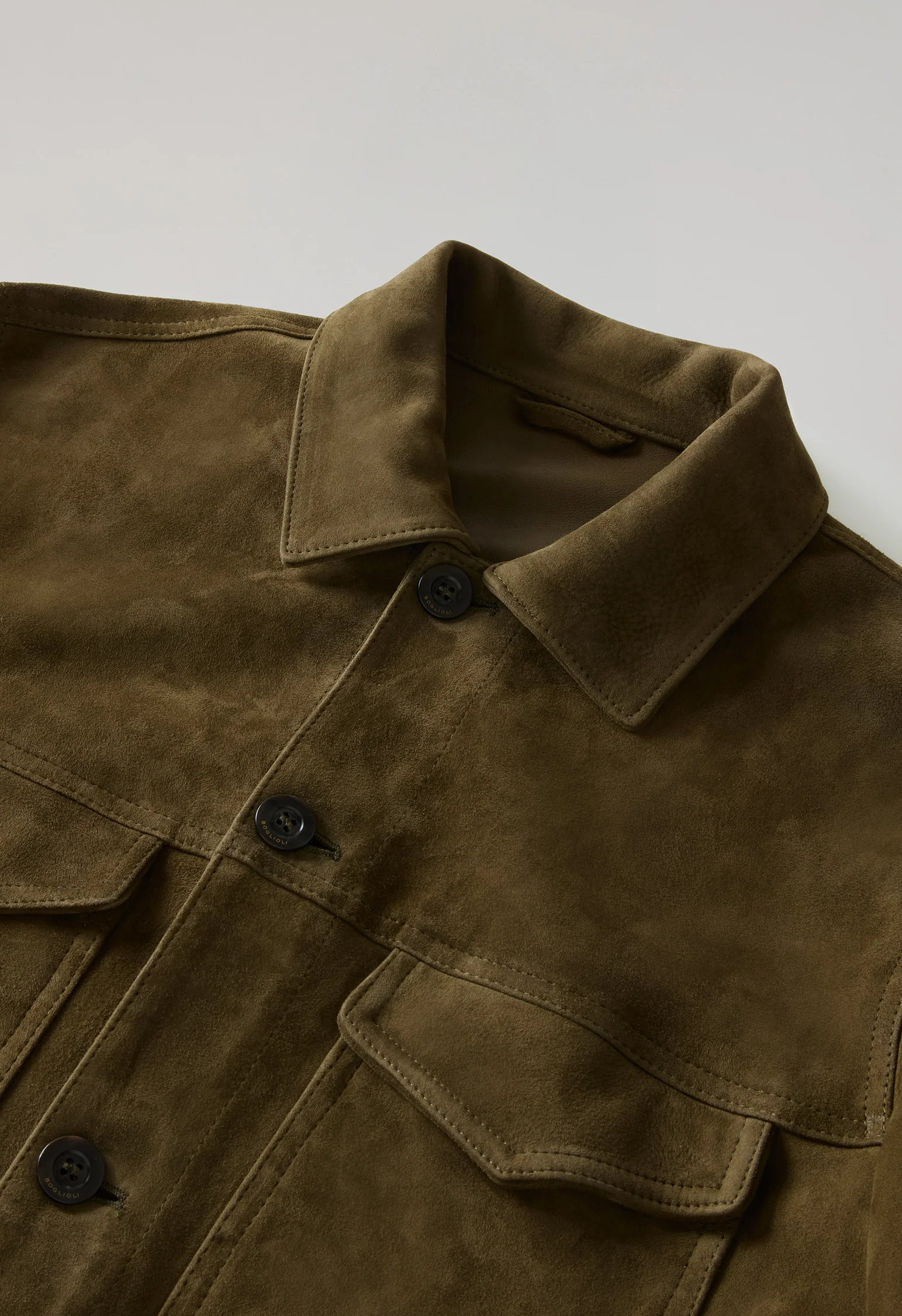 Giacca Workwear in suede khaki scuro - Image 5