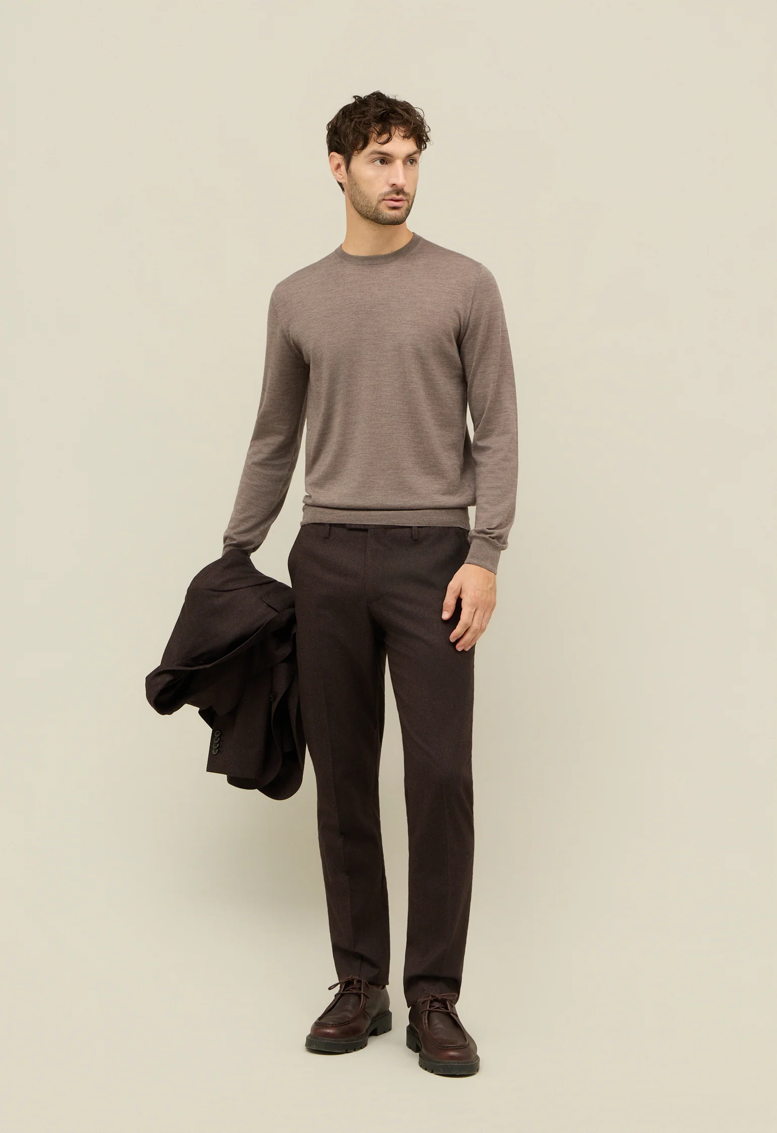 Girocollo in lana grigio