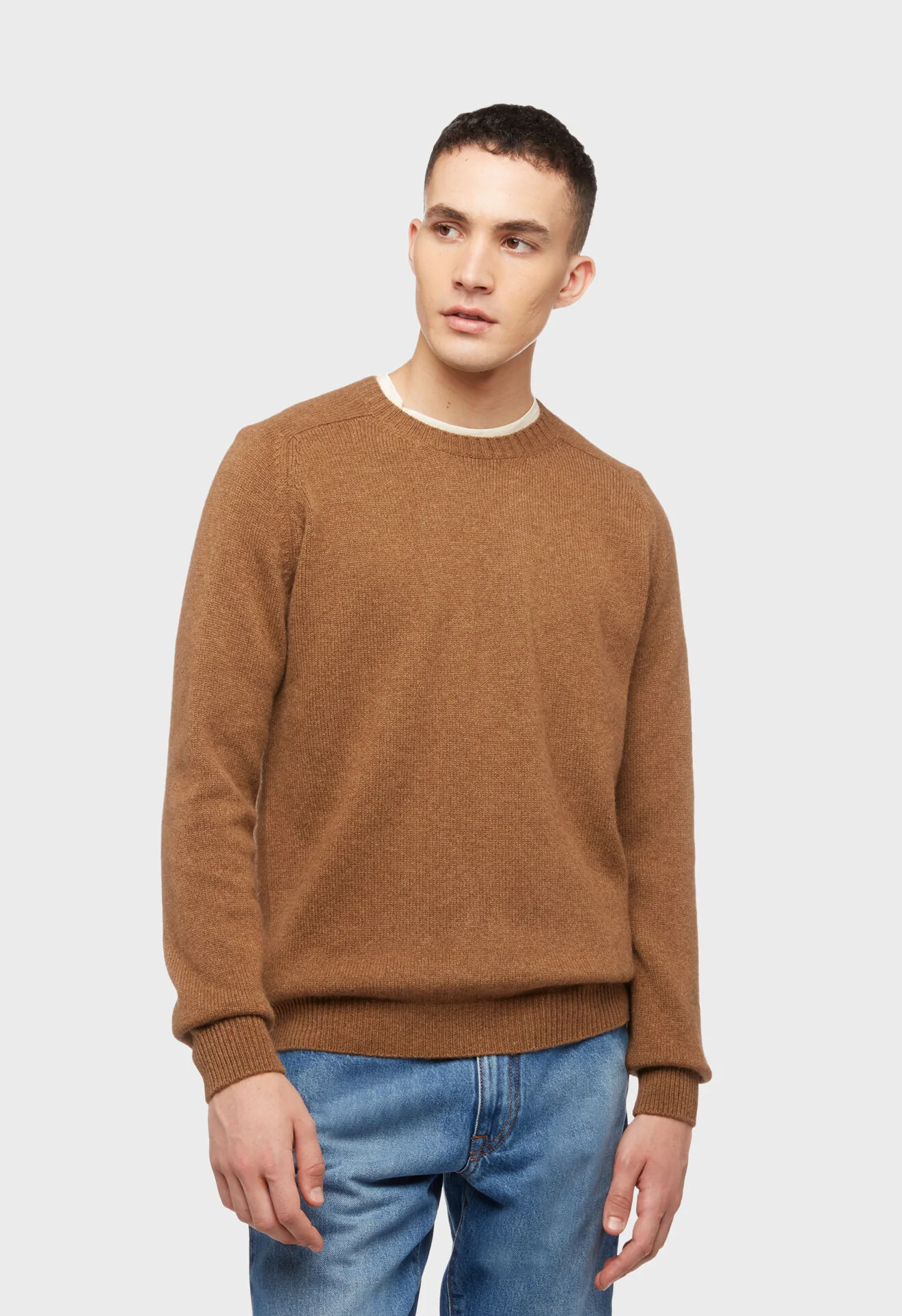 Girocollo in puro cashmere marrone - Image 3