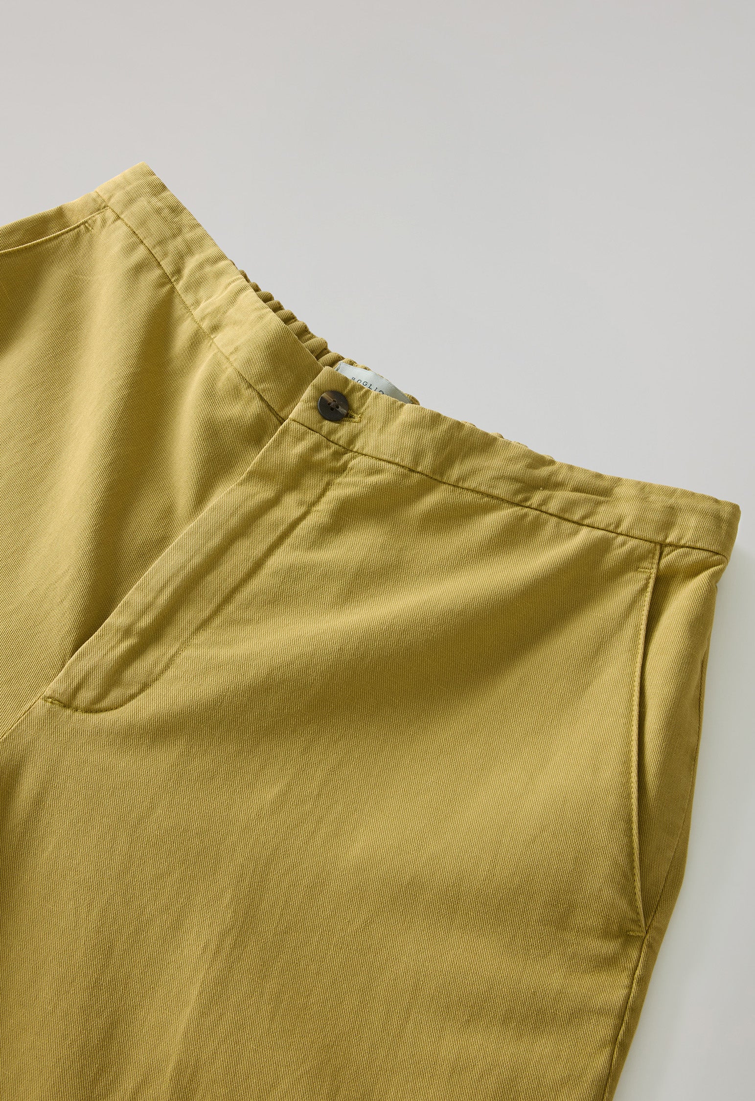 Joggers in gabardina di cotone e lino tinto in capo khaki chiaro - Image 5
