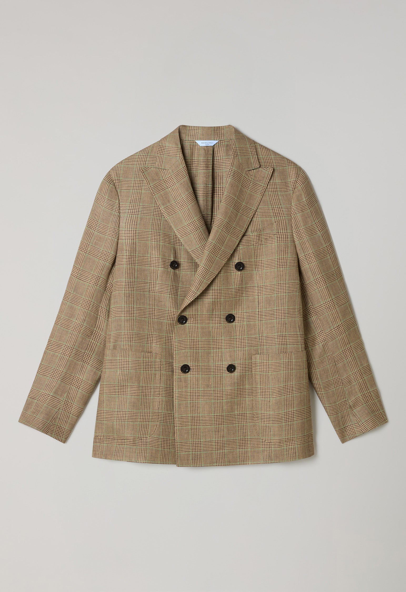 K-Jacket doppiopetto in lino Principe di Galles grano fantasia - Image 4