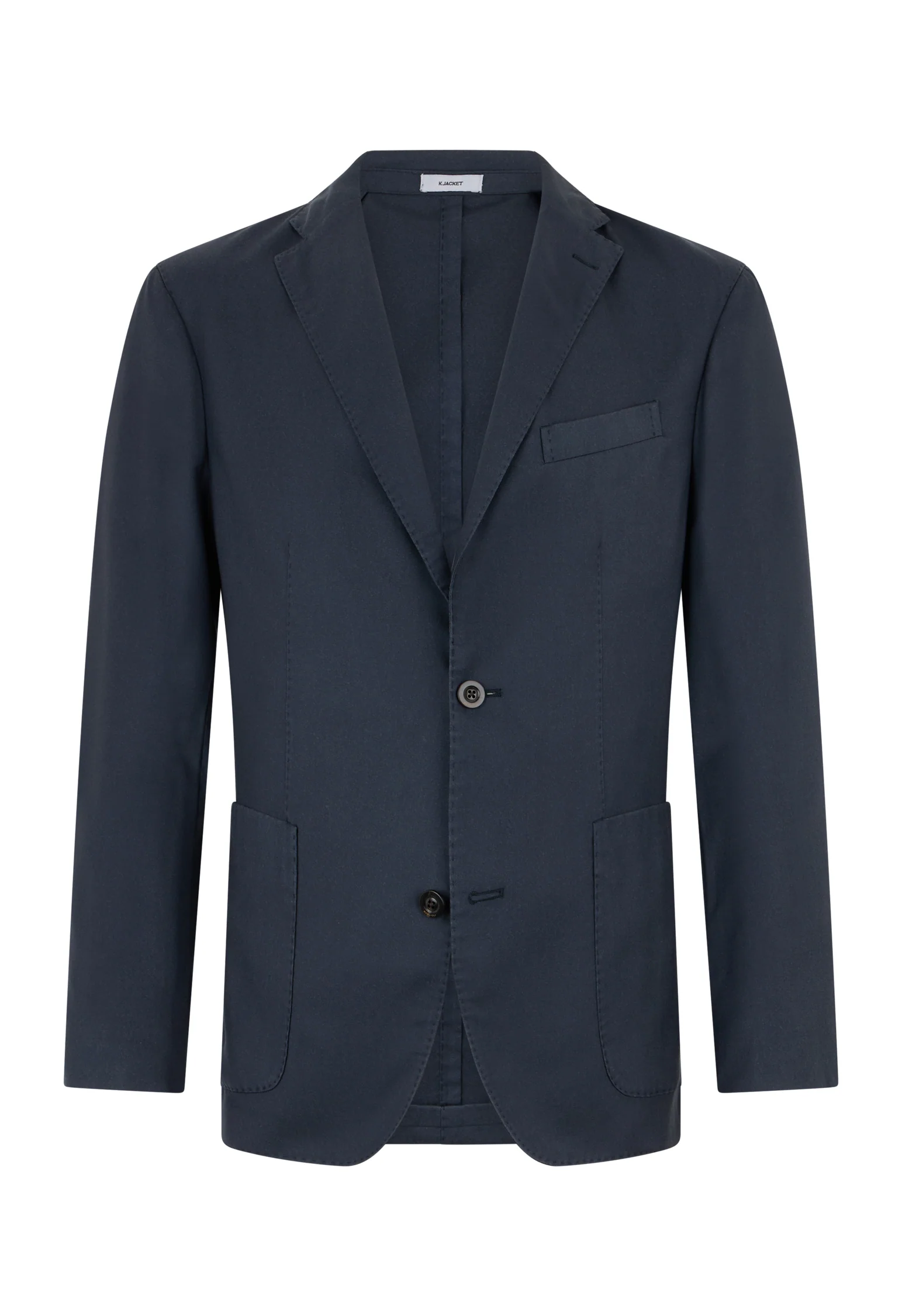 K-Jacket in cashmere e seta tinta in capo blu - Image 4