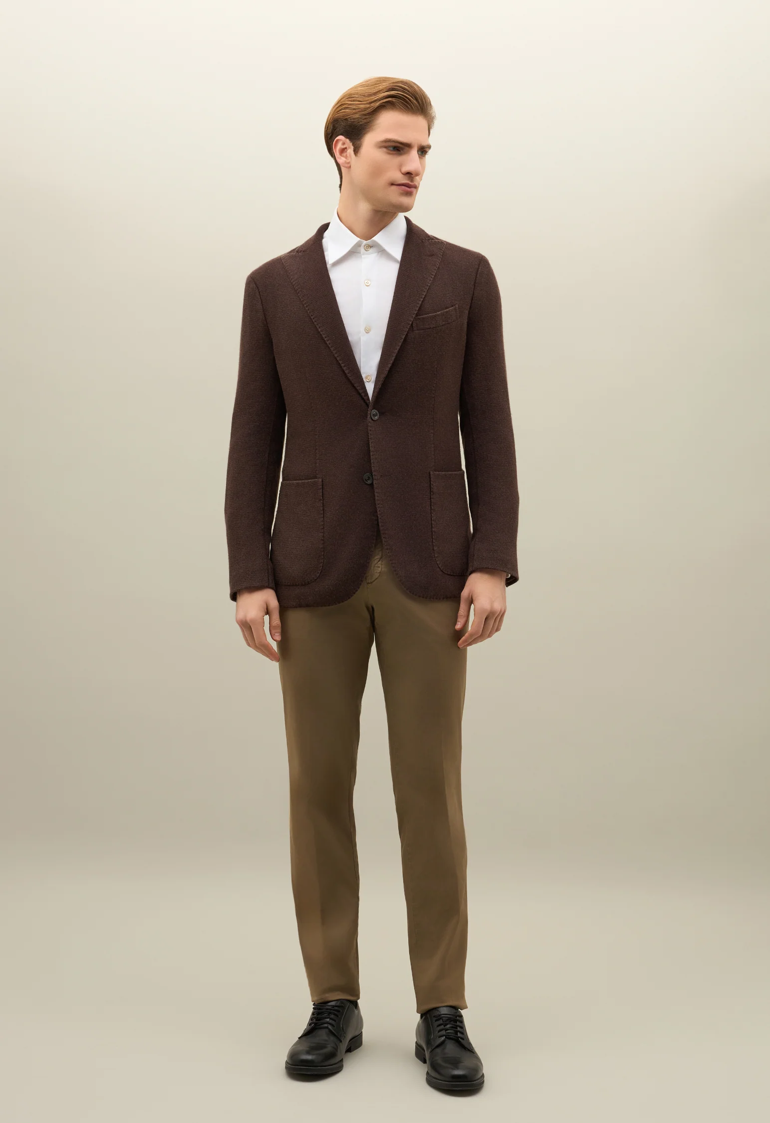 K-Jacket in cashmere tinto in capo marrone