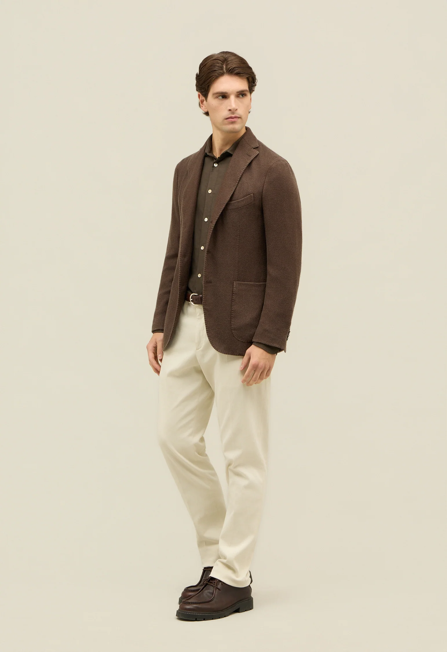 K-Jacket in cashmere tinto in capo marrone