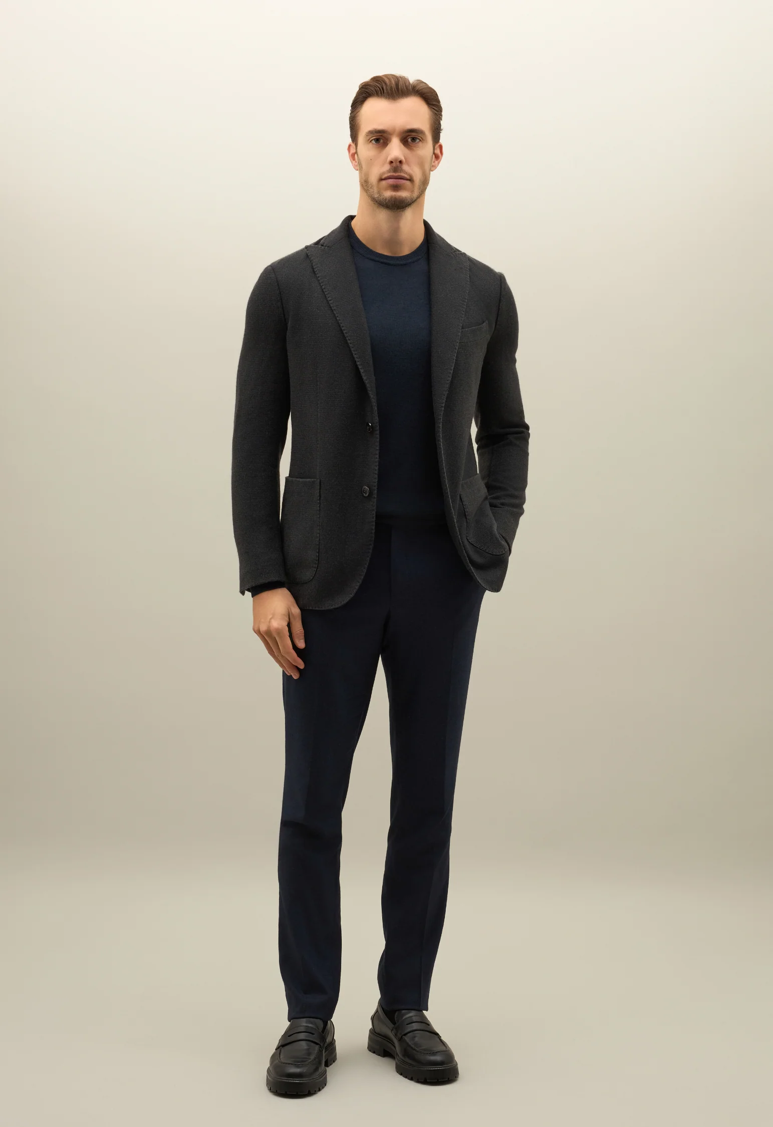 K-Jacket in cashmere tinto in capo nera