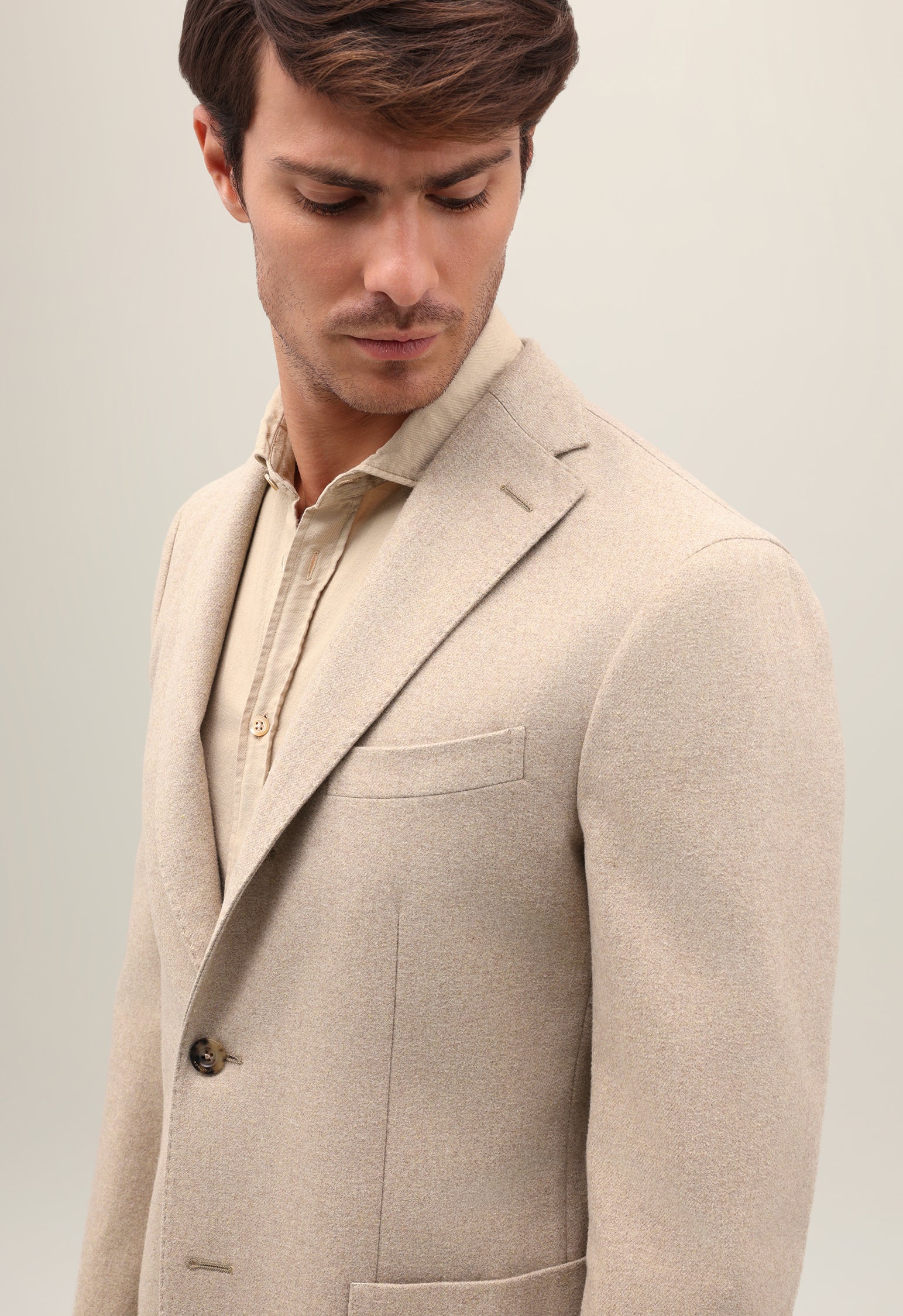 K-Jacket in cotone moleskin beige