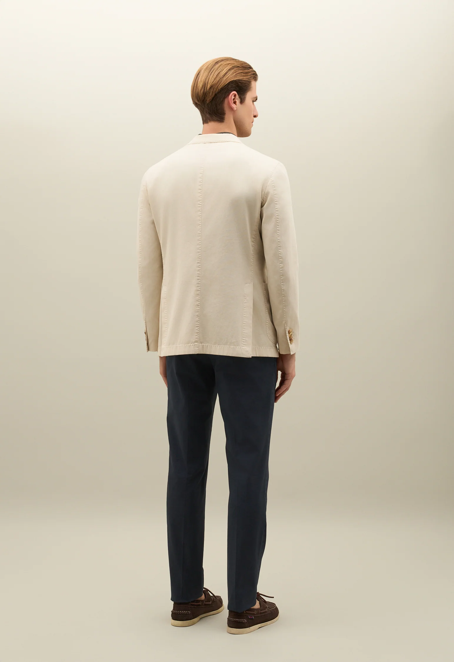 K-Jacket in cotone piqué stretch bianco caldo - Image 2