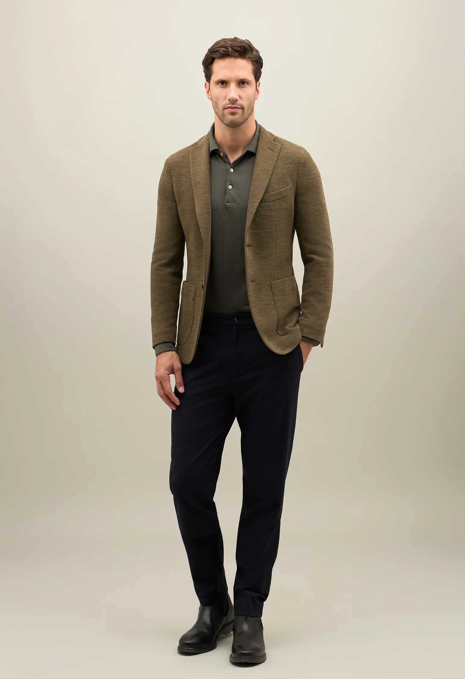 K-Jacket in jersey lavorato khaki