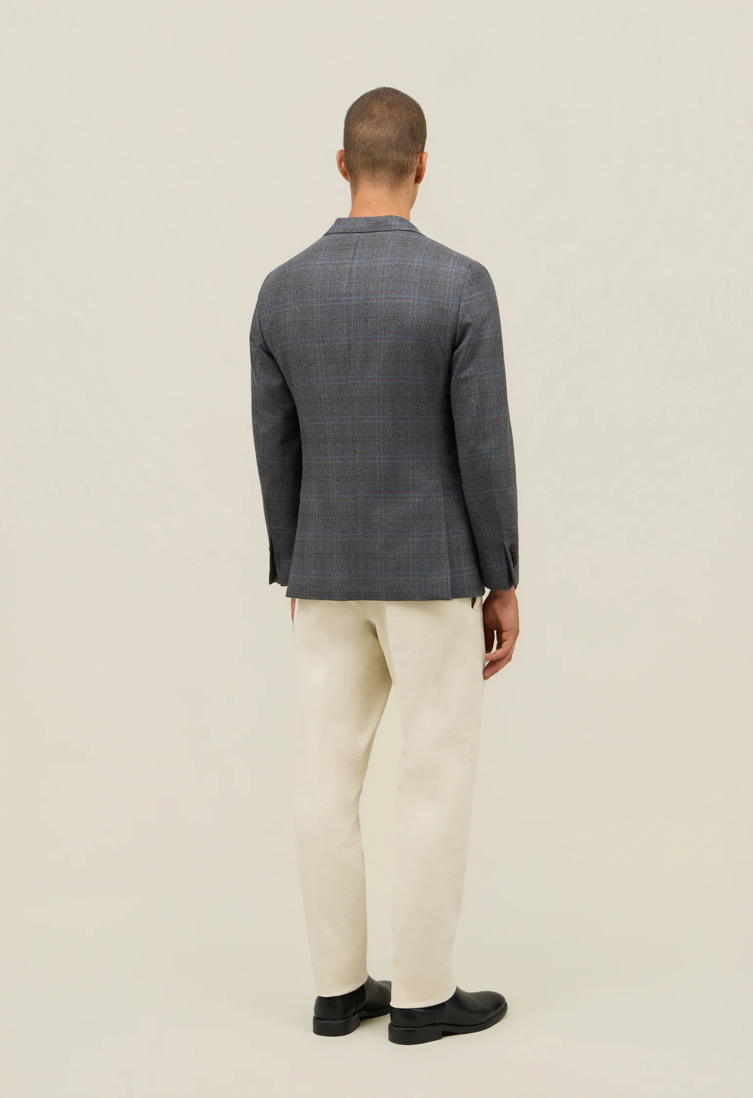 K-Jacket in lana a quadri grigia - Image 2