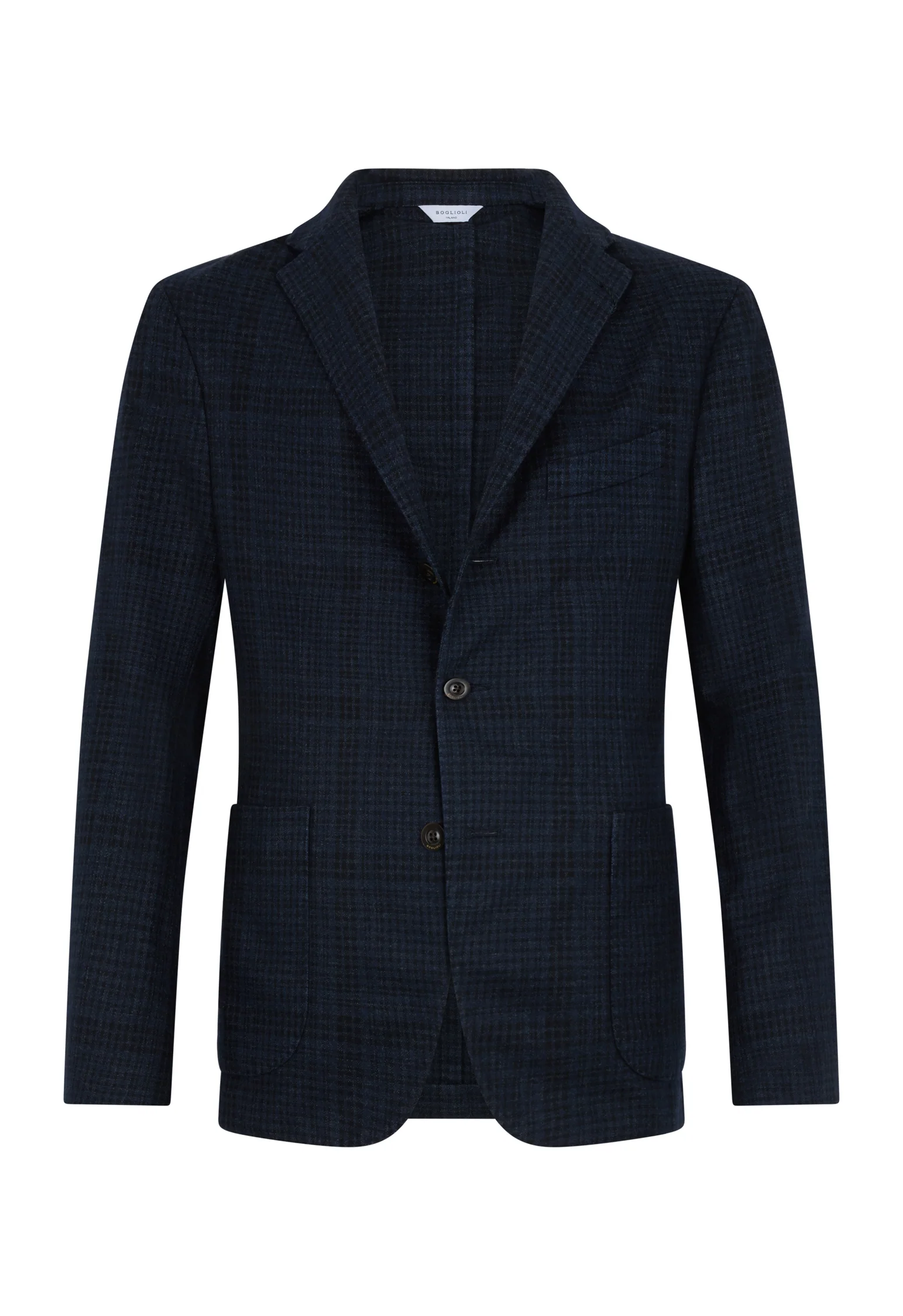 K-Jacket in lana a quadri tinta in capo blu - Image 4