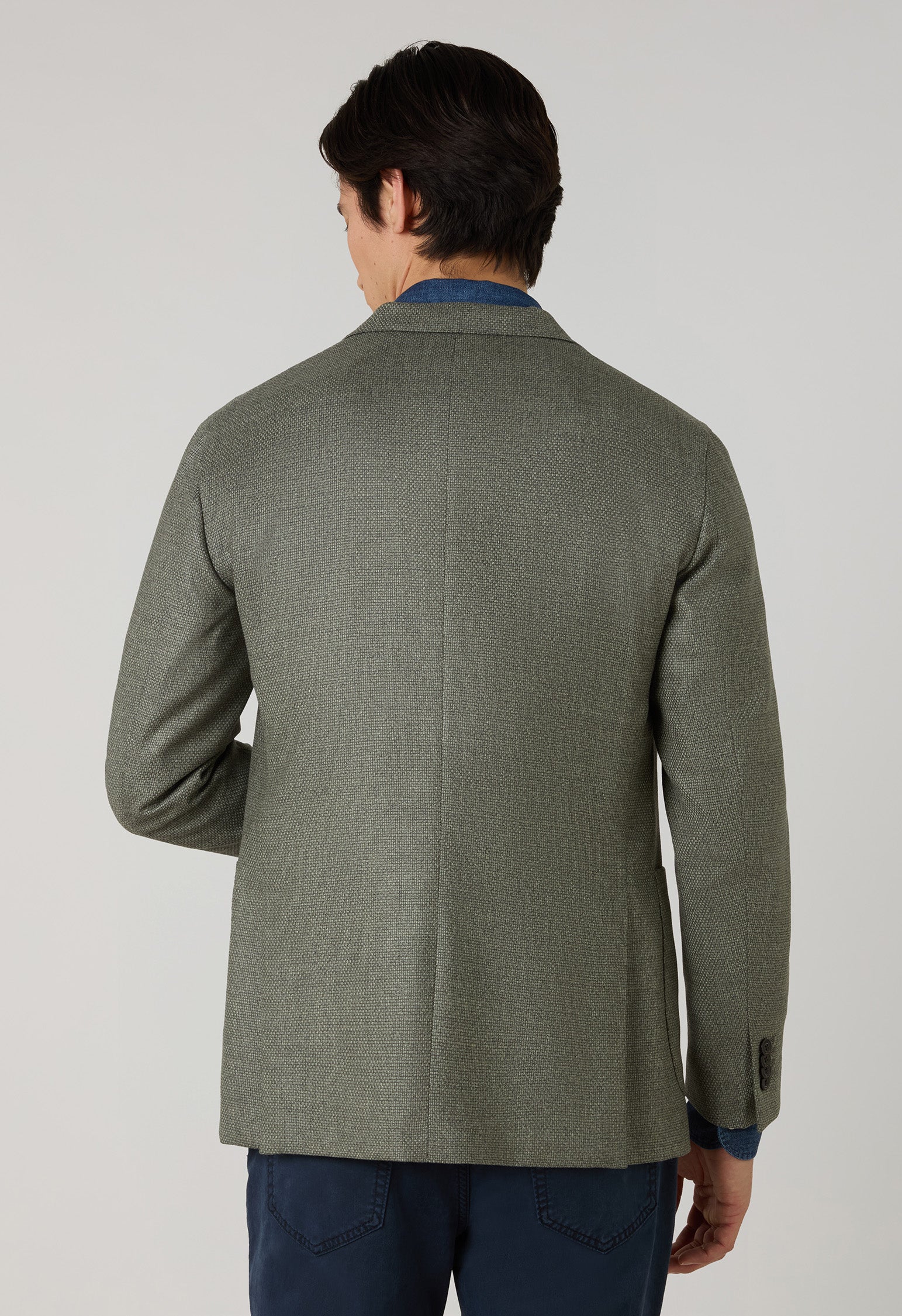 K-Jacket in lana con micro-struttura verde - Image 2