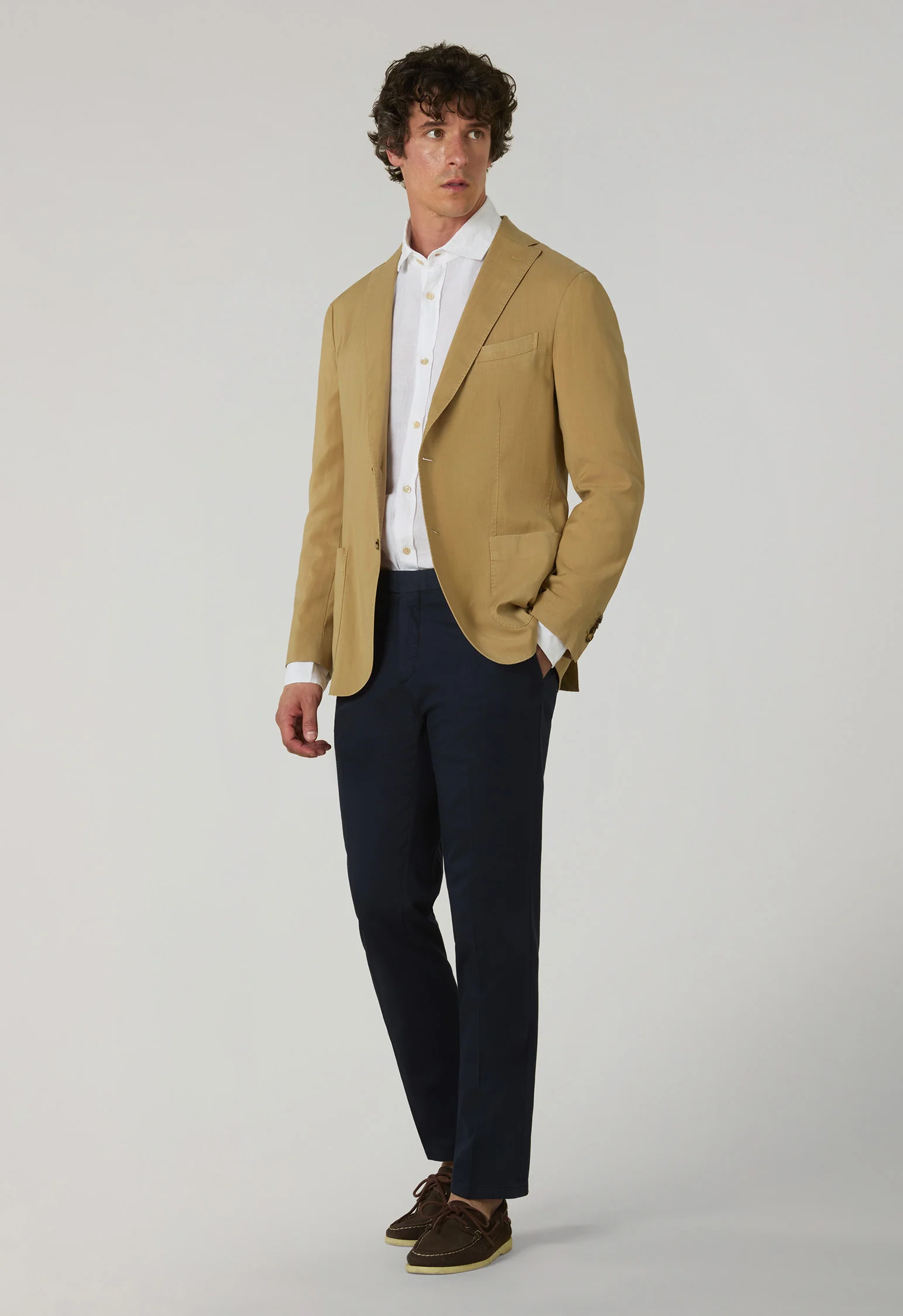 K-Jacket in lana e cashmere High Performance beige - Image 3