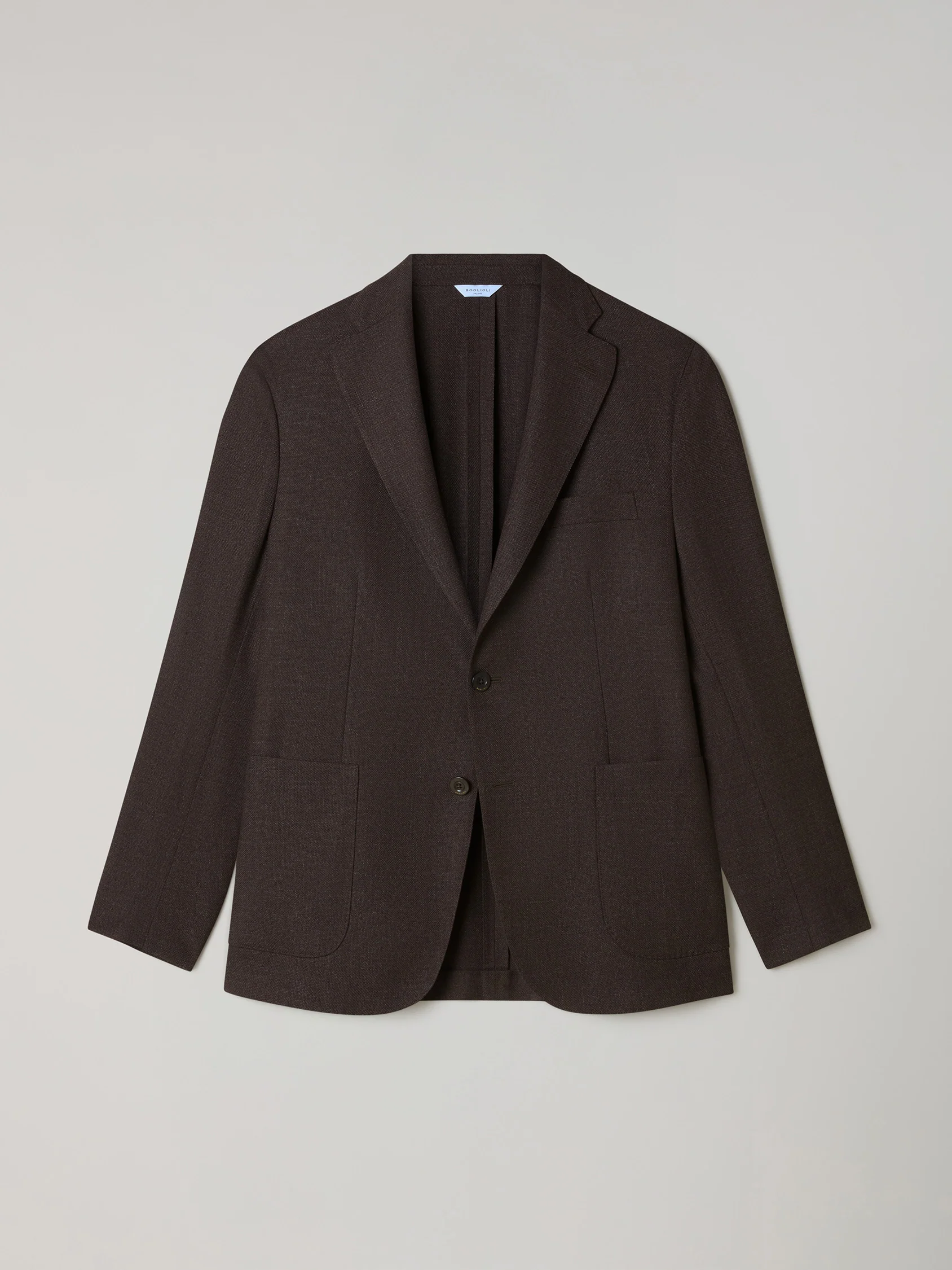 K-Jacket in lana leggera a nido d'ape marrone - Image 4