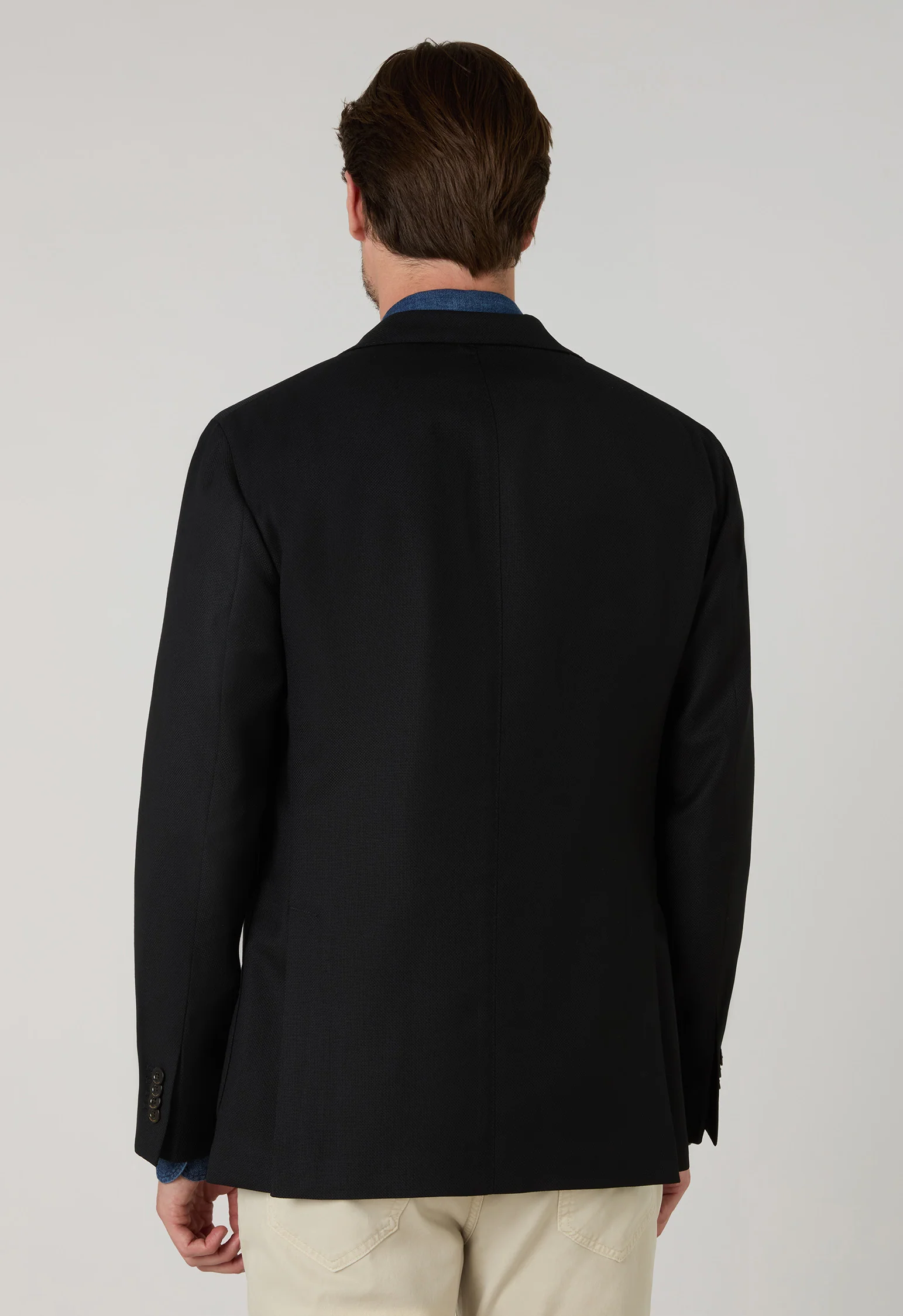 K-Jacket in lana leggera nera a nido d'ape - Image 2
